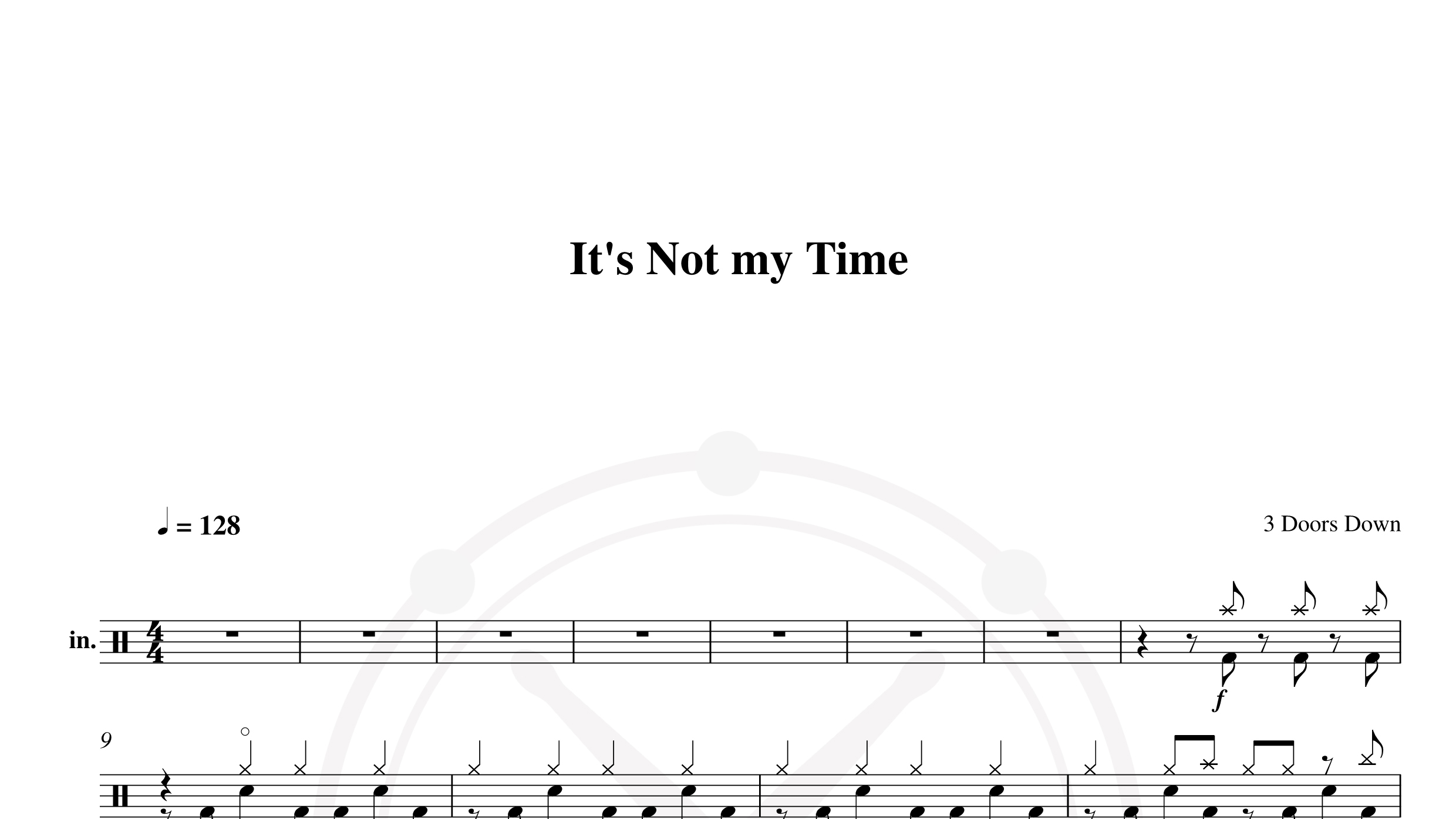 3 Doors Down – It’s not my time鼓谱