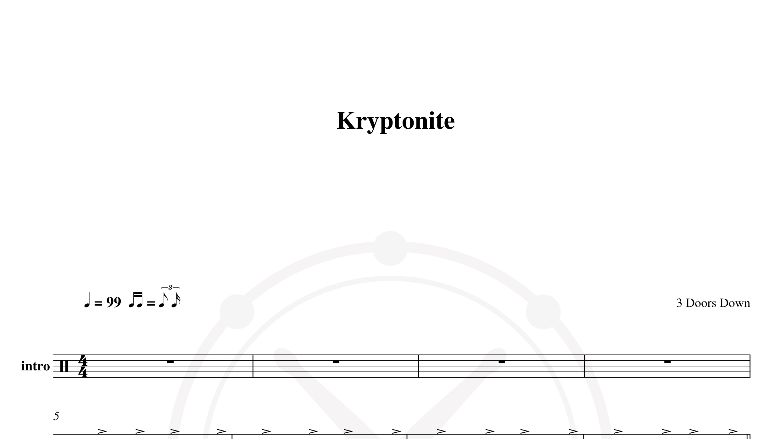3 Doors Down – kryptonite鼓谱