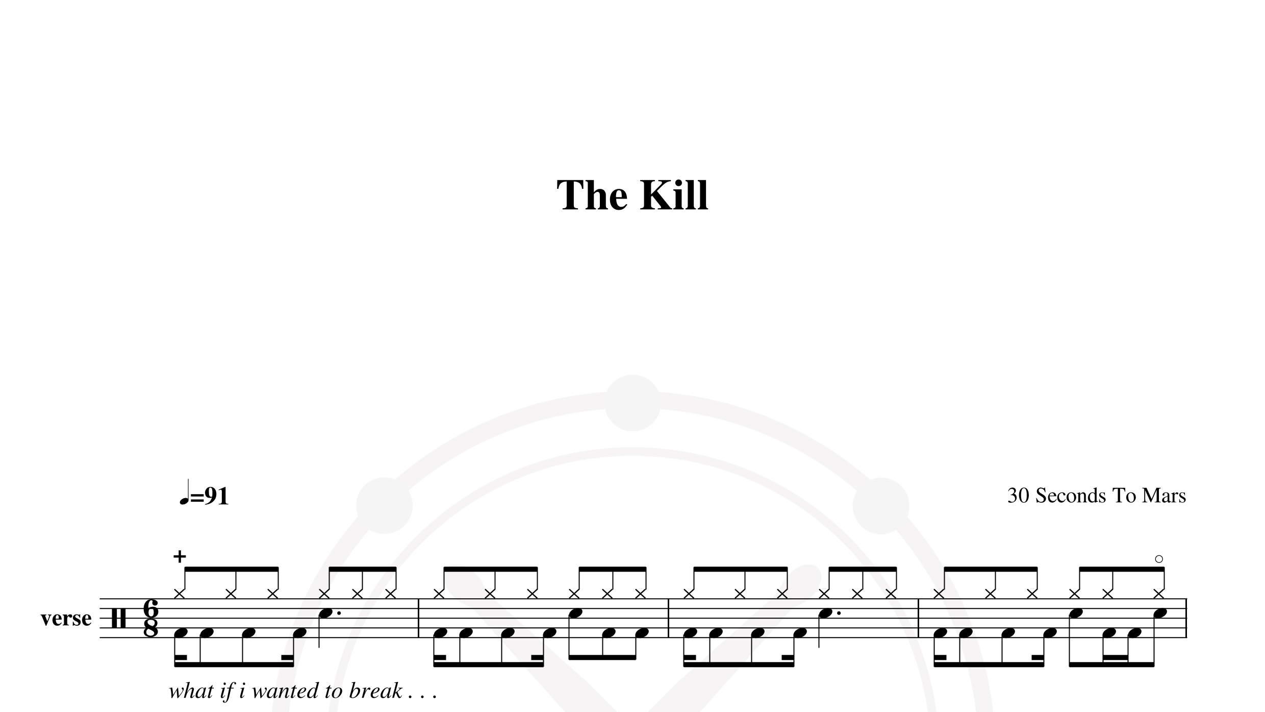 30 Seconds To Mars – The Kill鼓谱