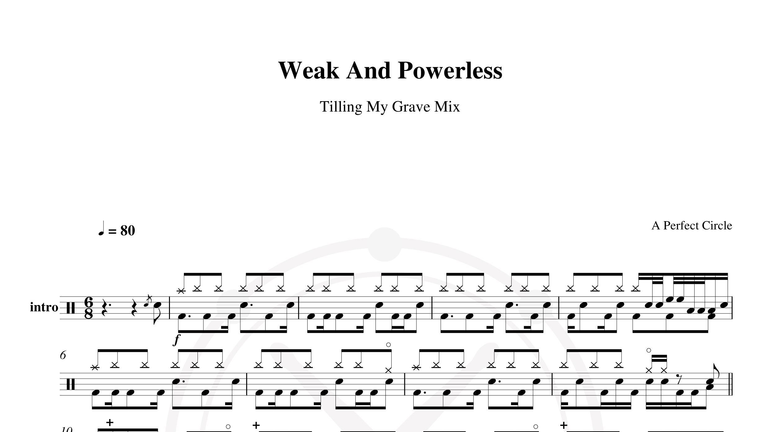 A Perfect Circle – weak and powerless鼓谱