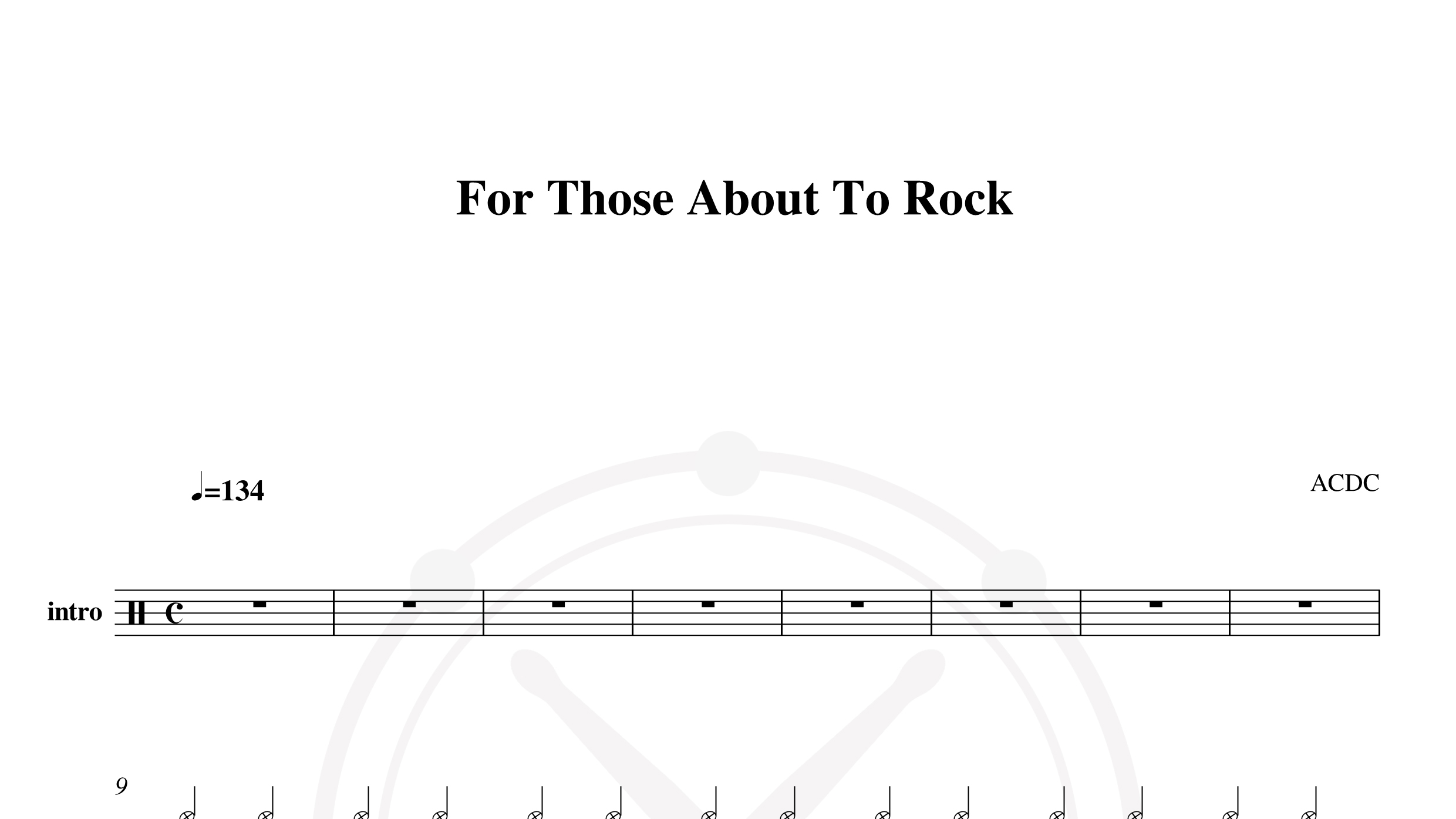 ACDC – For those about to rock鼓谱