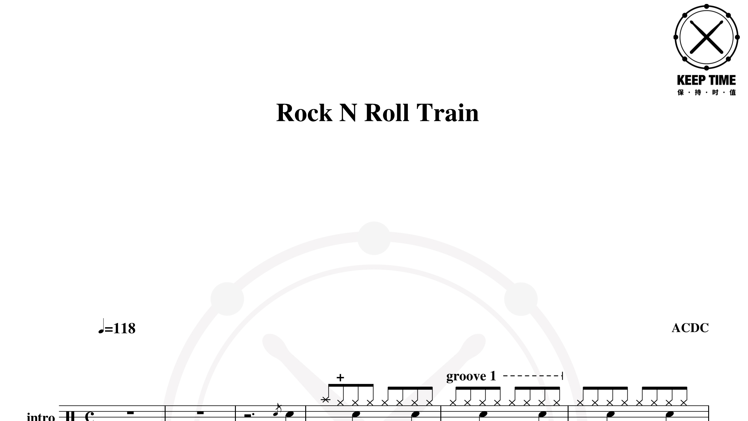 ACDC – rock n roll train鼓谱