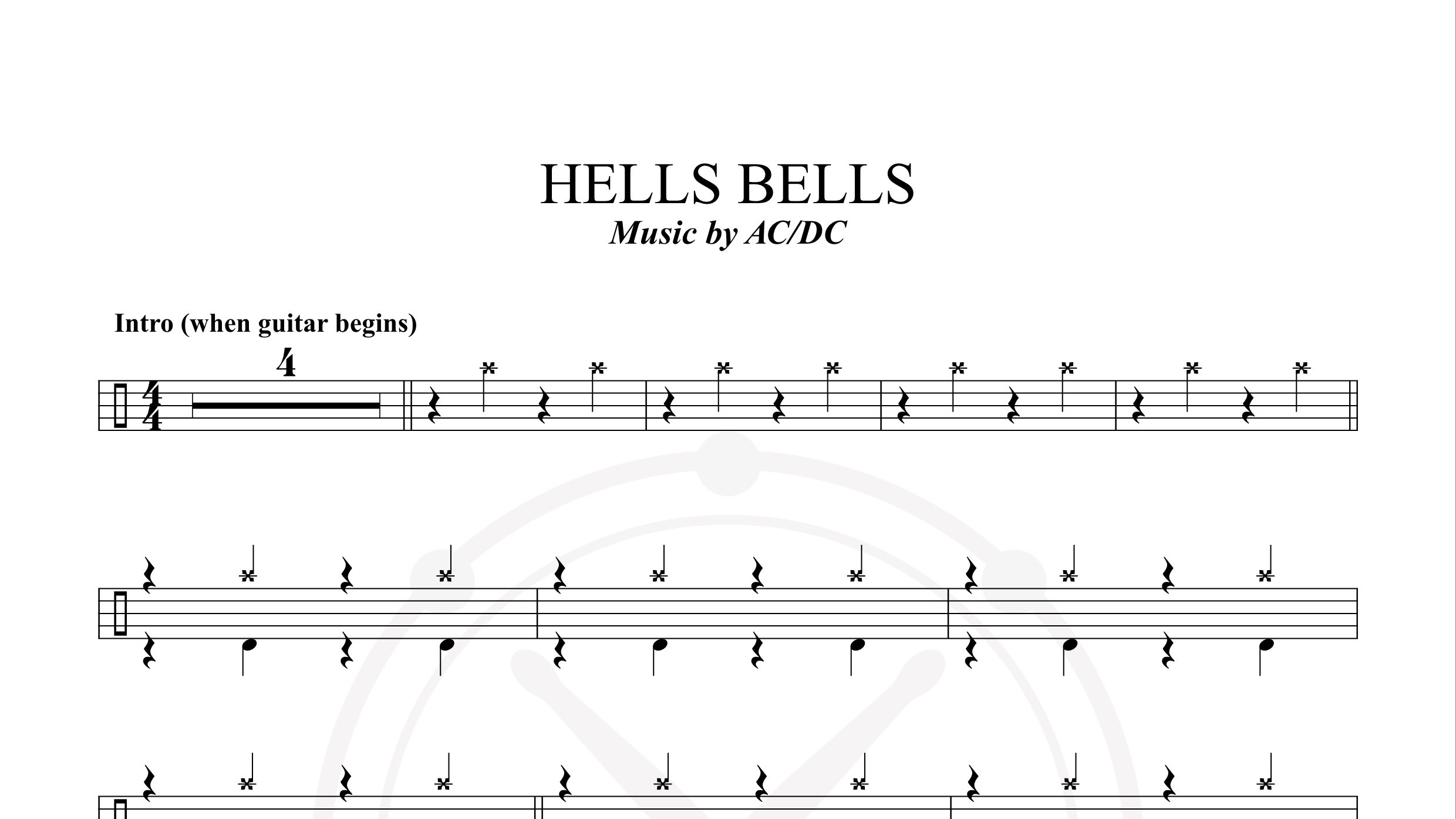 AcDc – Hells Bells鼓谱