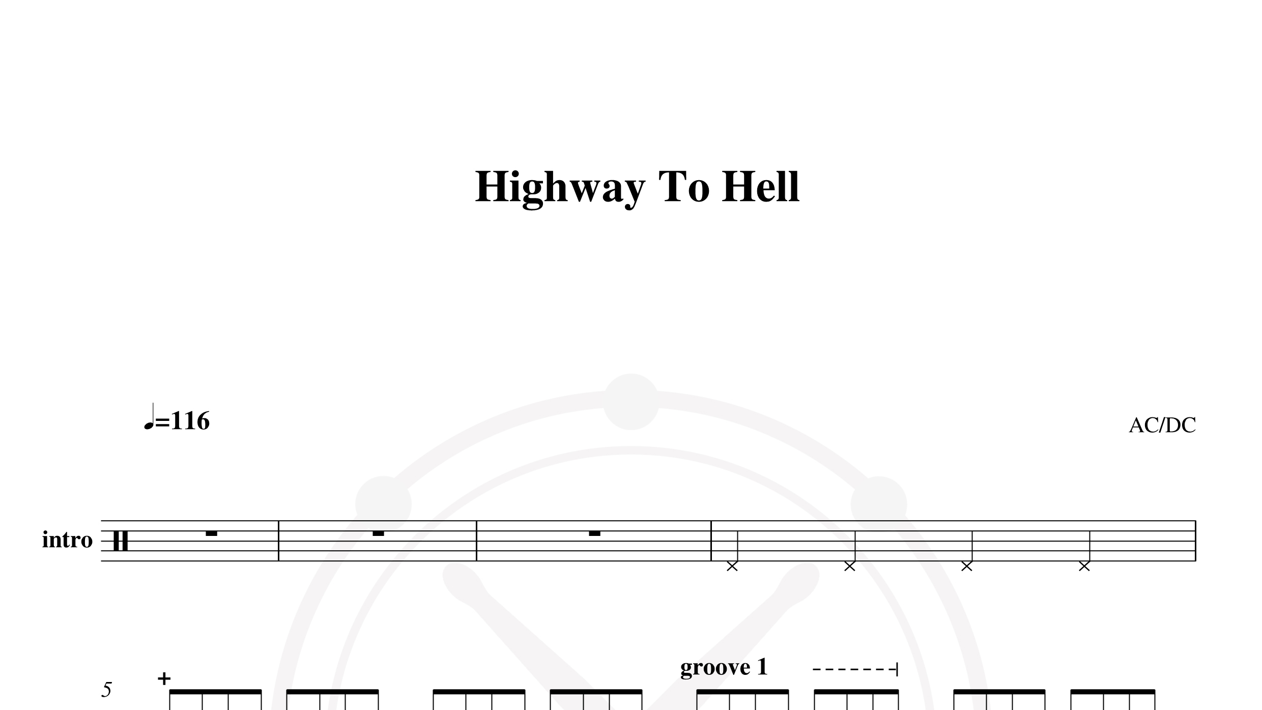 AcDc – Highway To Hell鼓谱