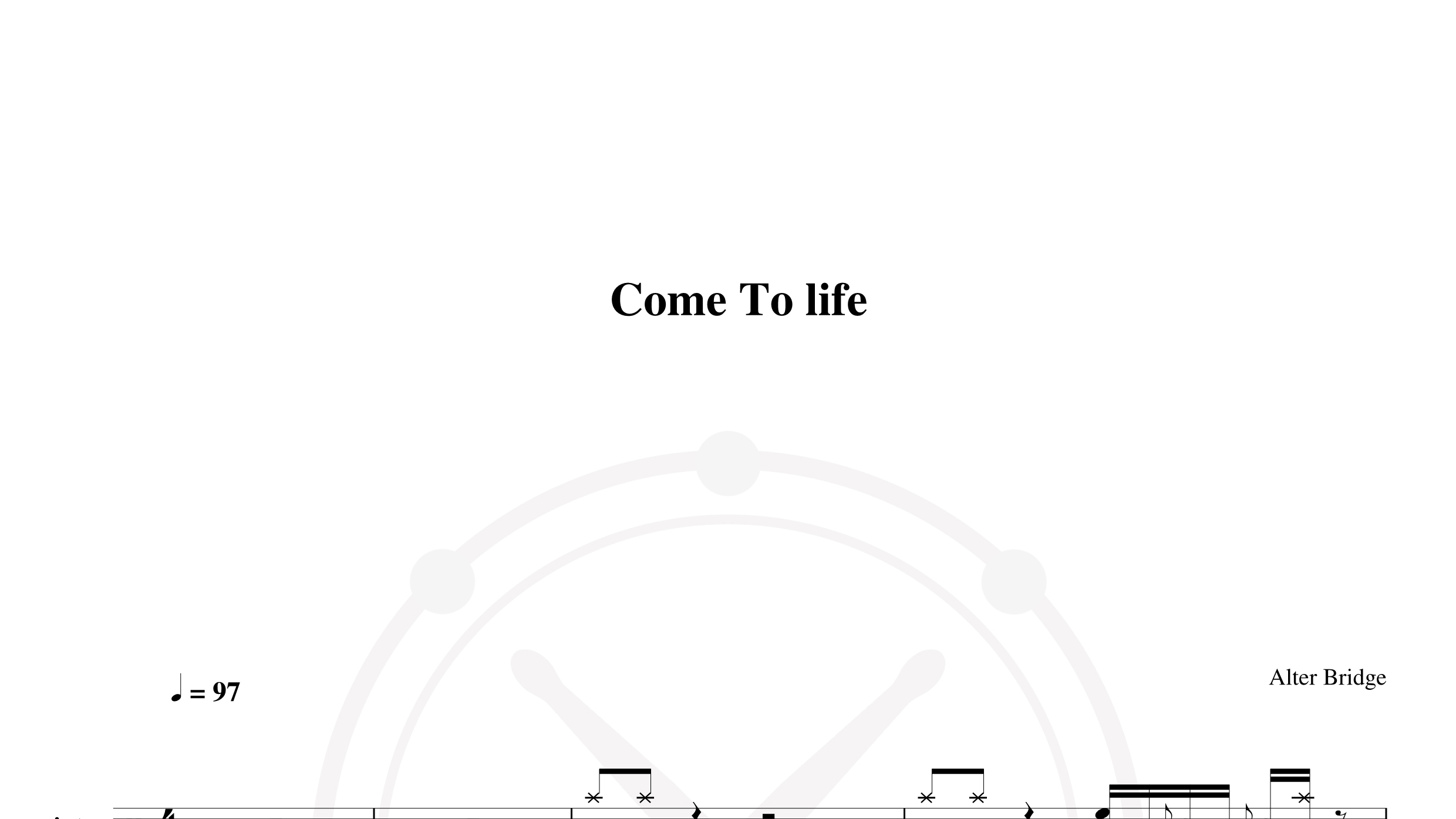 Alter Bridge – Come to life鼓谱