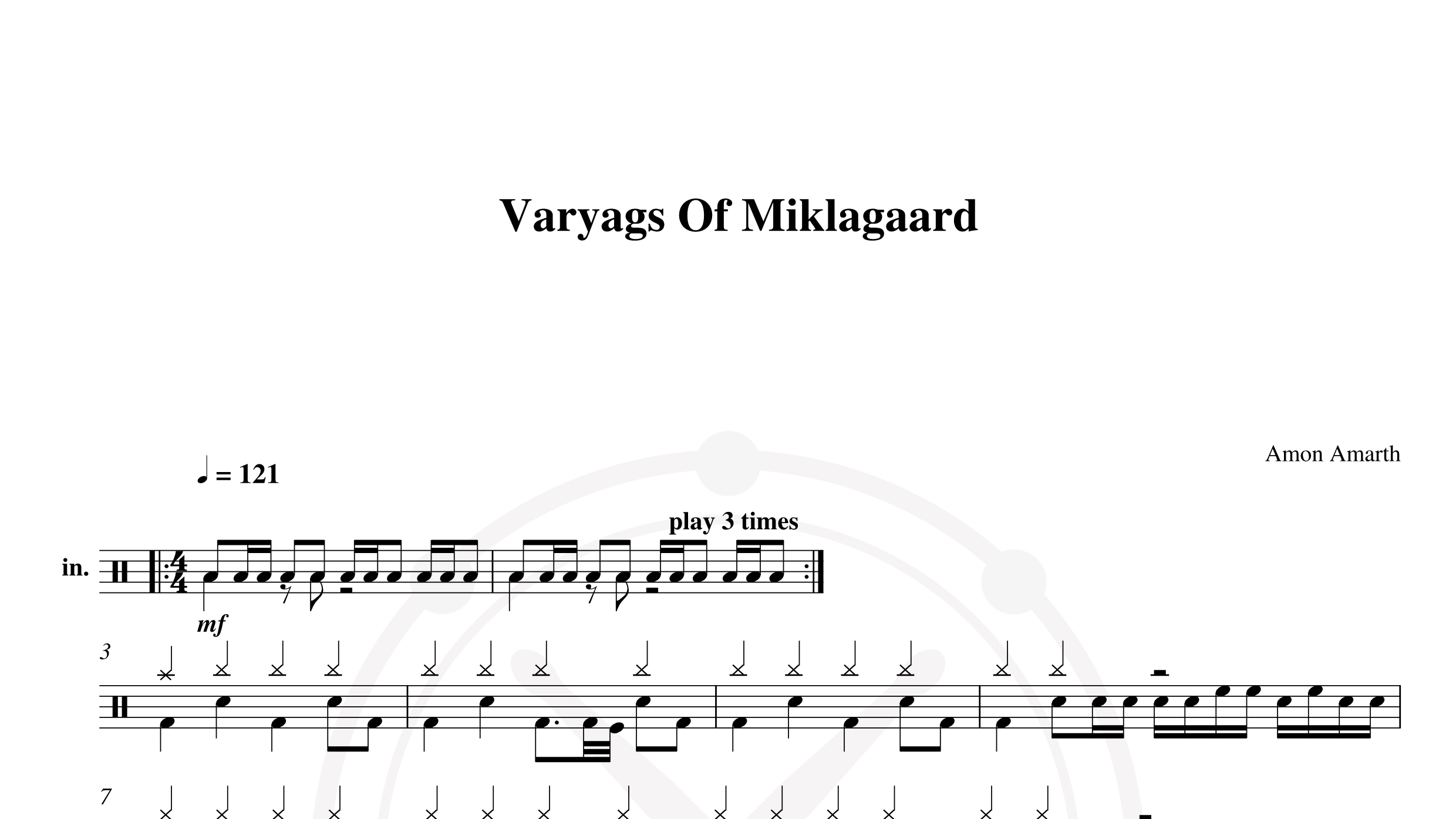 Amon Amarth – Varyags Of Miklagaard鼓谱