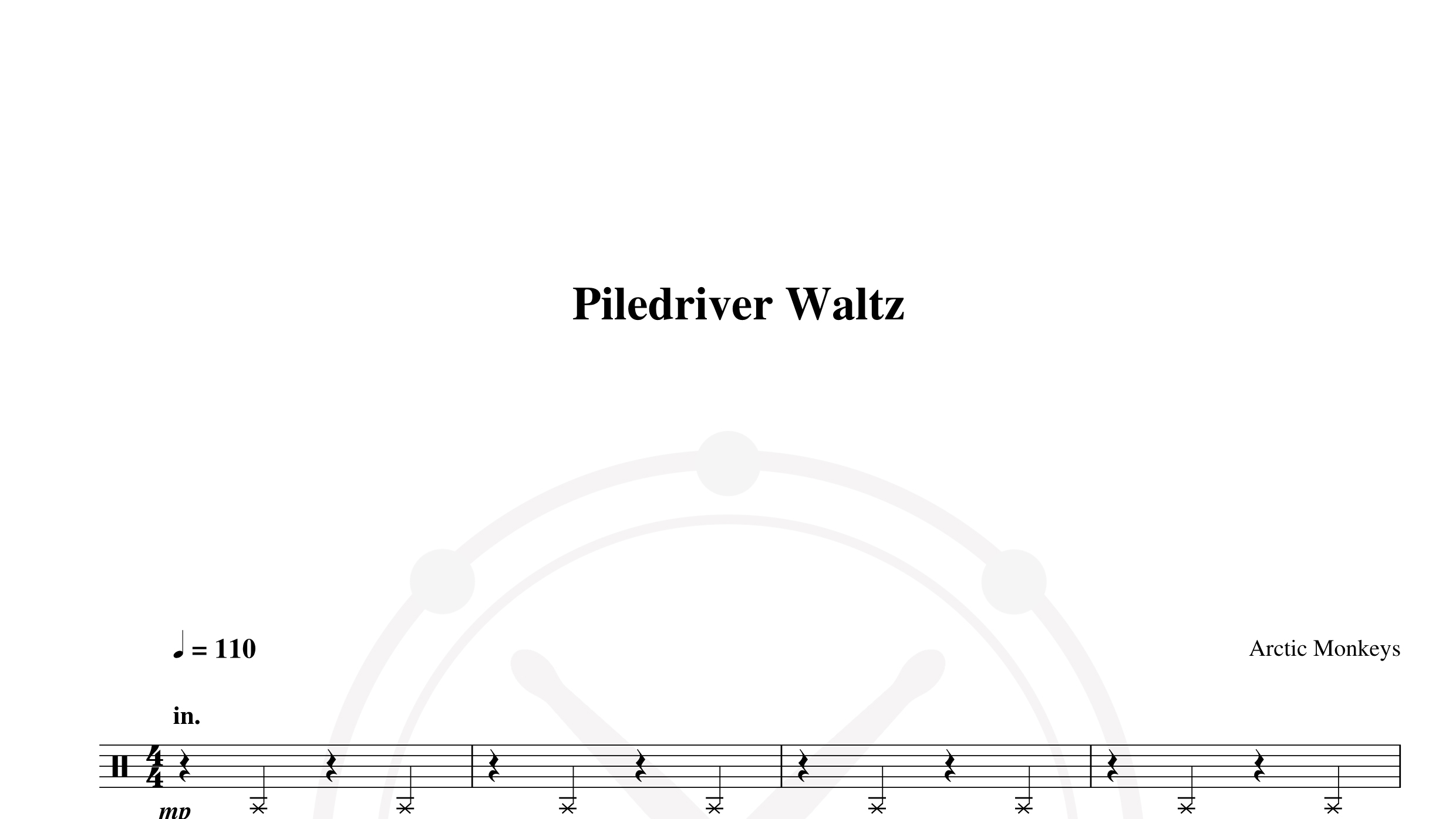 Arctic Monkeys – piledriver waltz鼓谱