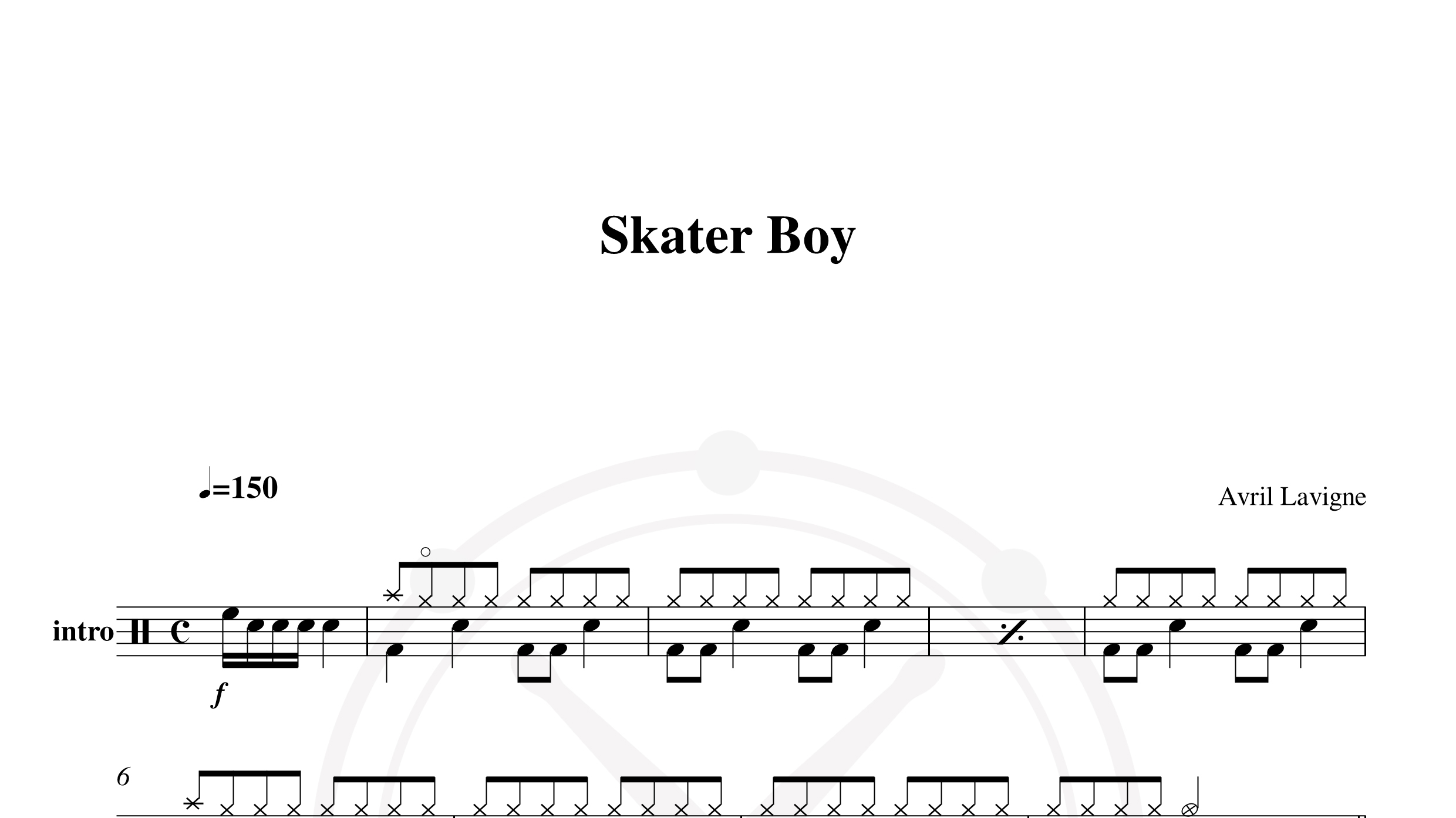 Avril Lavigne – skater boy鼓谱