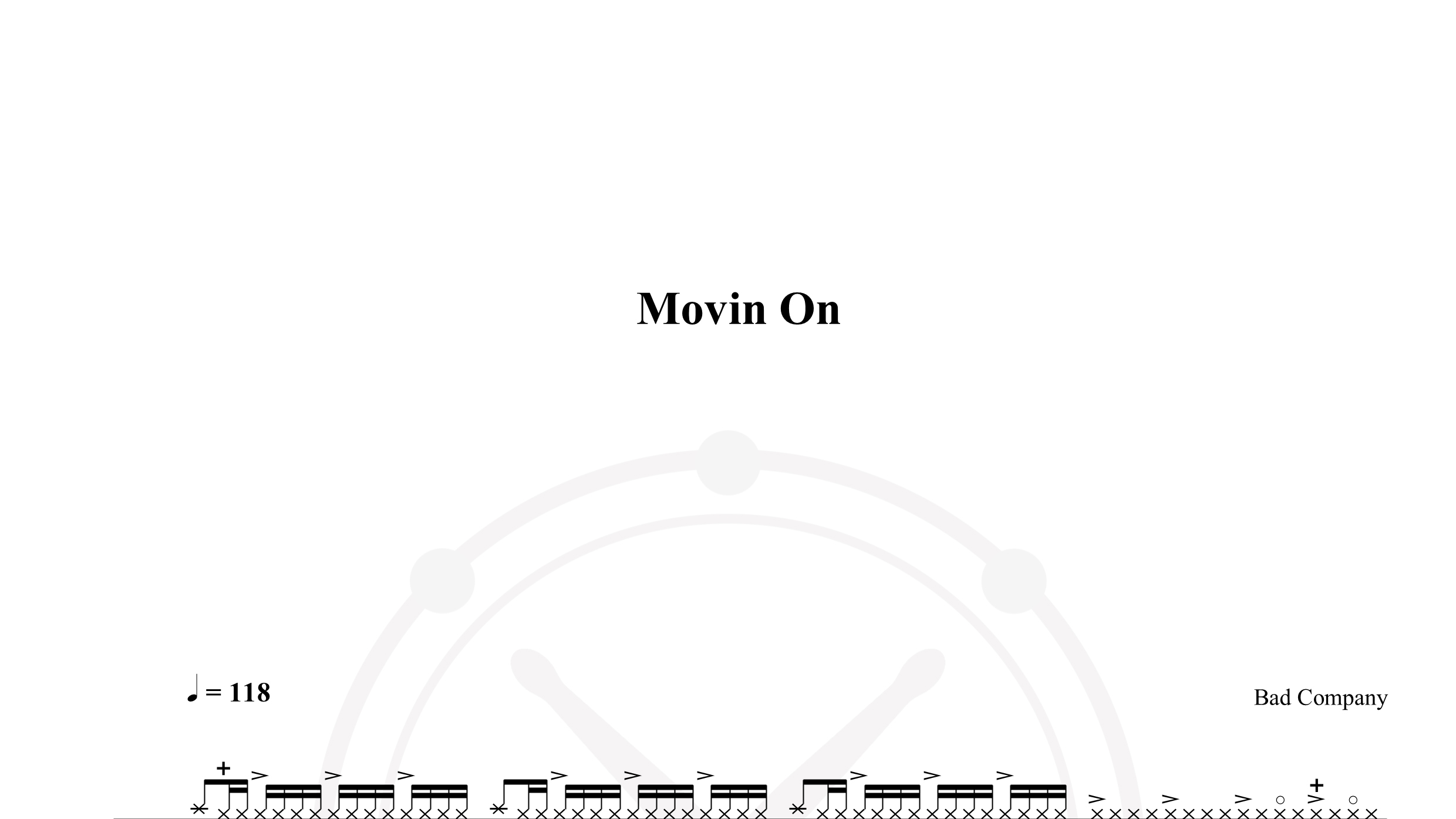 Bad Company – moving on鼓谱