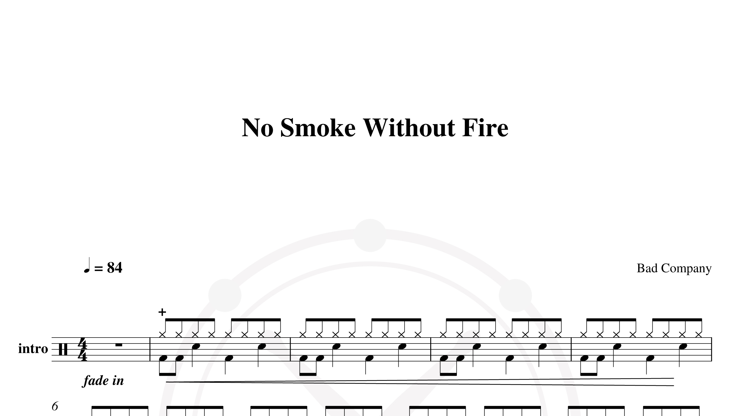 Bad Company – no smoke without fire鼓谱