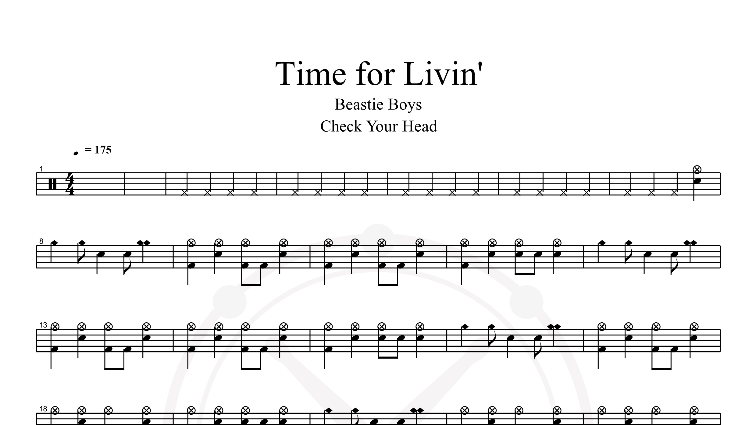 Beastie Boys – Time For Livin’鼓谱