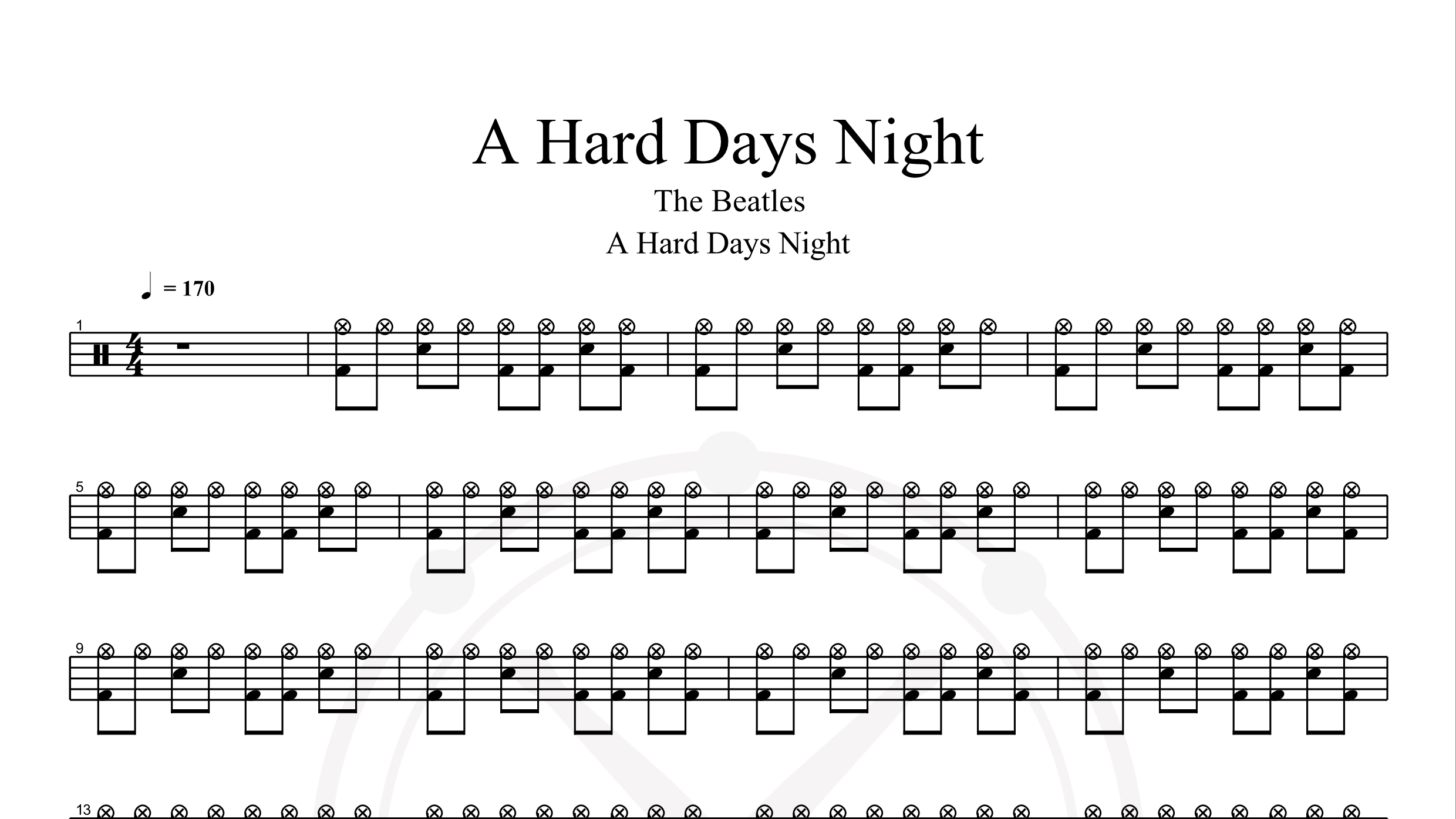 Beatles – A Hard Day_’s Night鼓谱