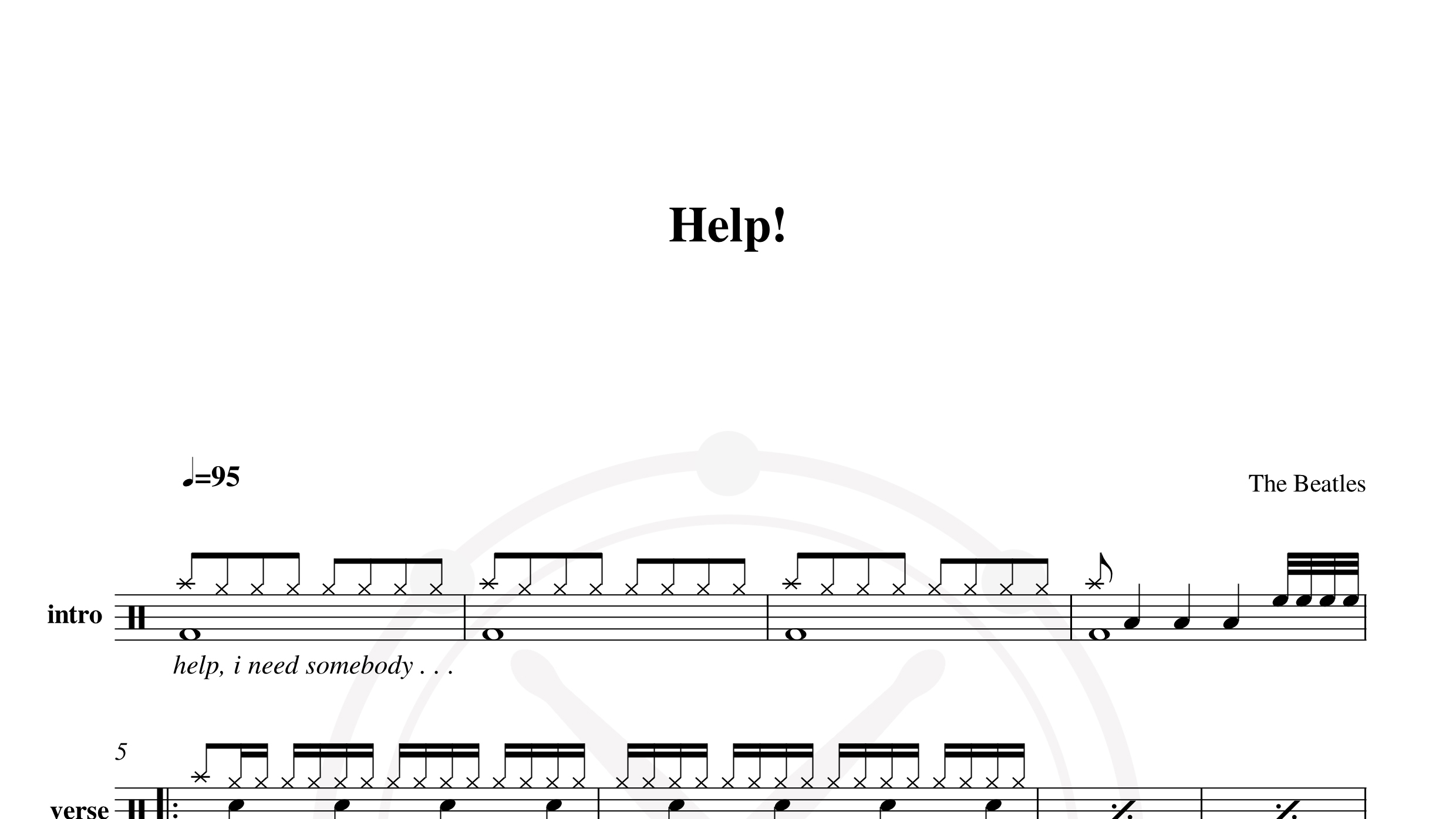 Beatles – Help!鼓谱