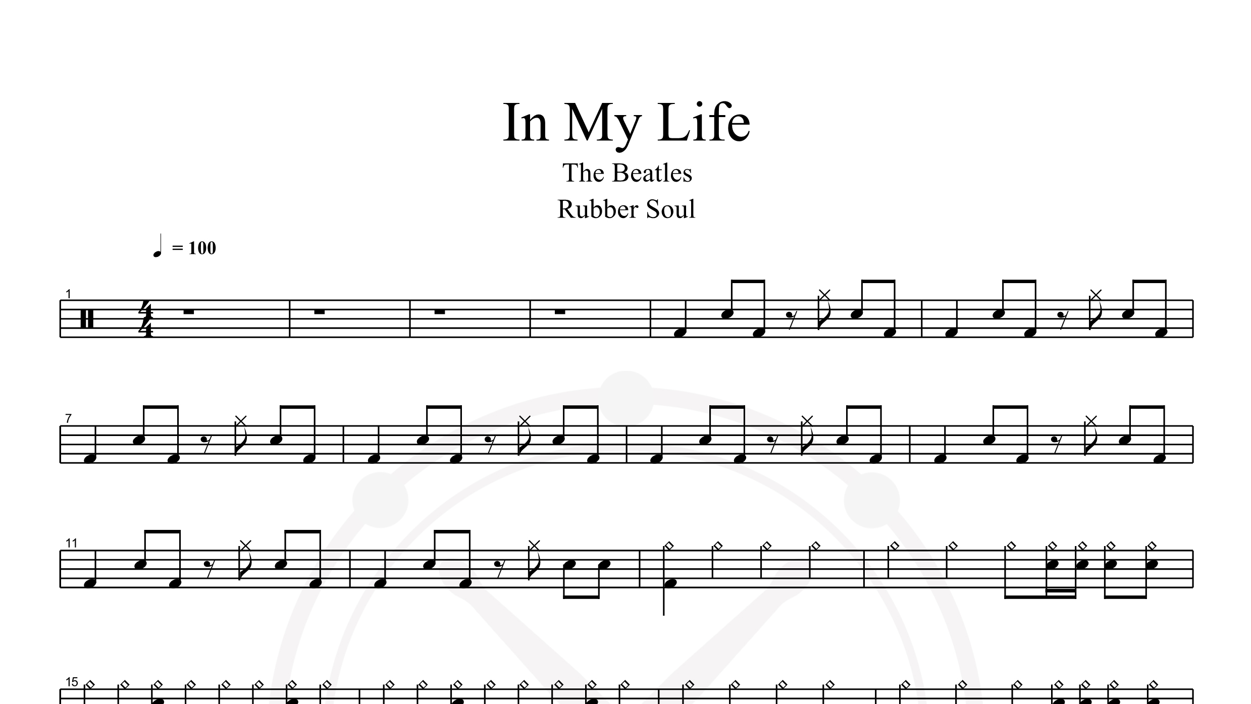 Beatles – In My Life鼓谱