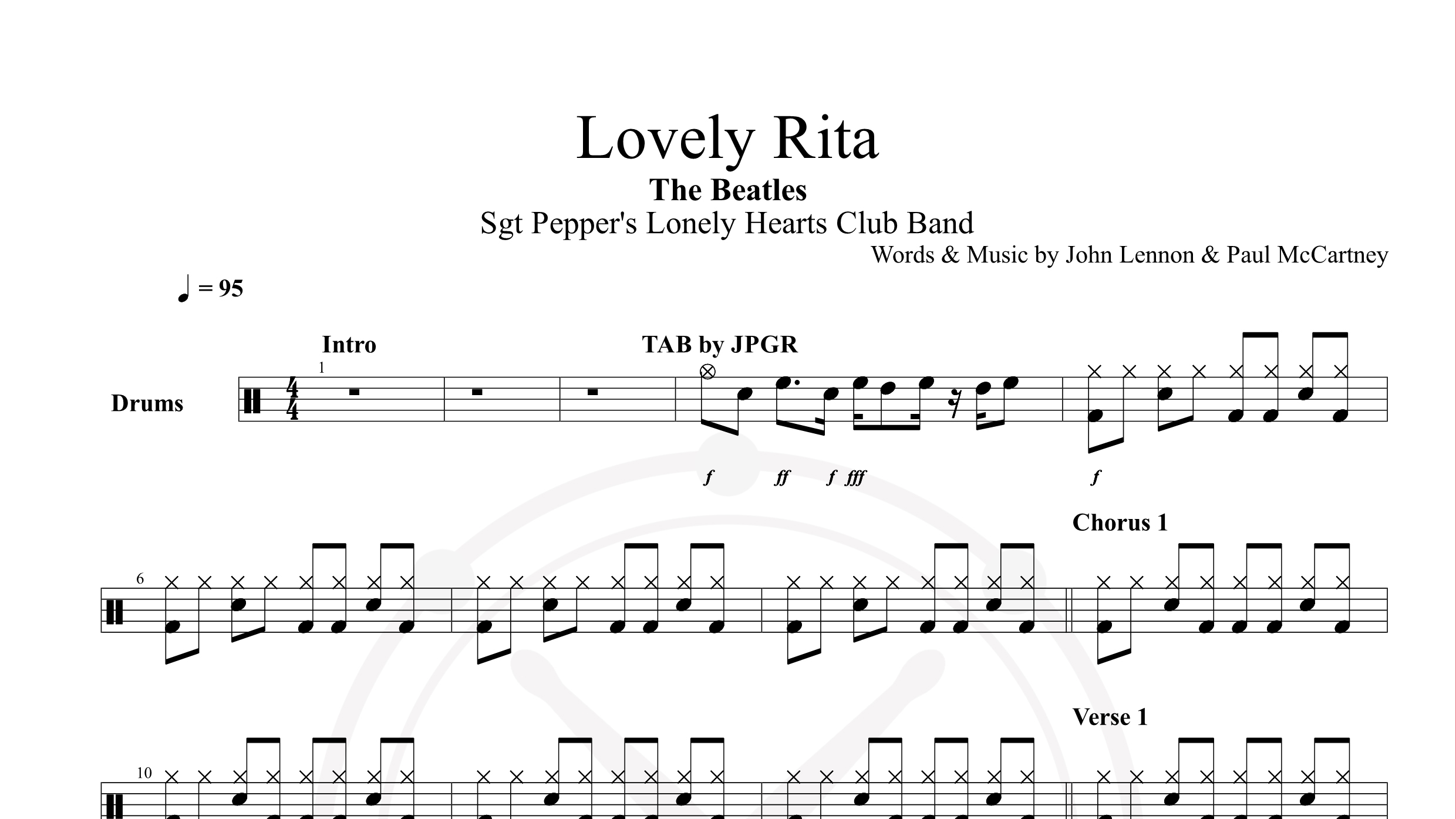 Beatles – Lovely Rita鼓谱