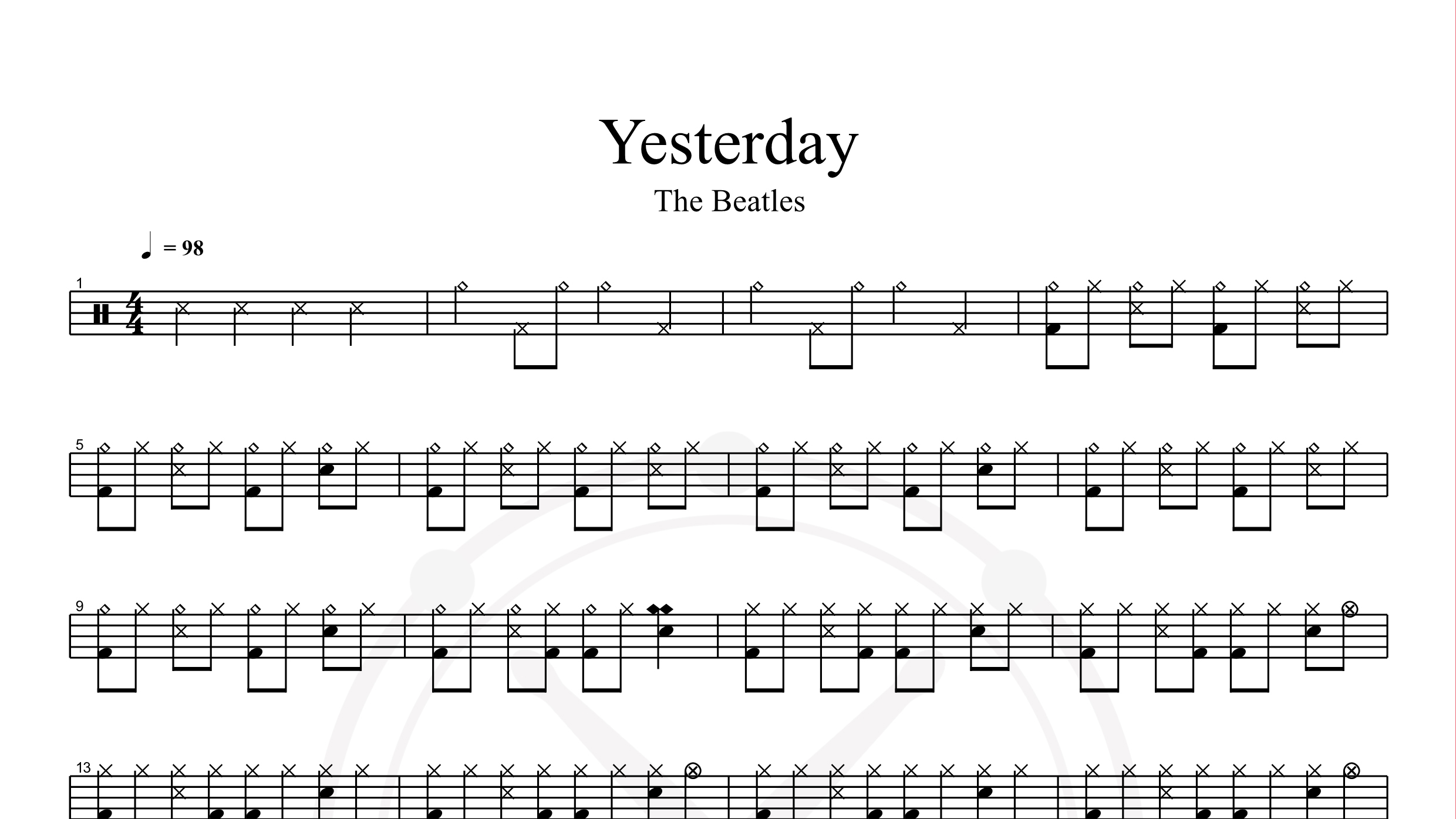 Beatles – Yesterday鼓谱