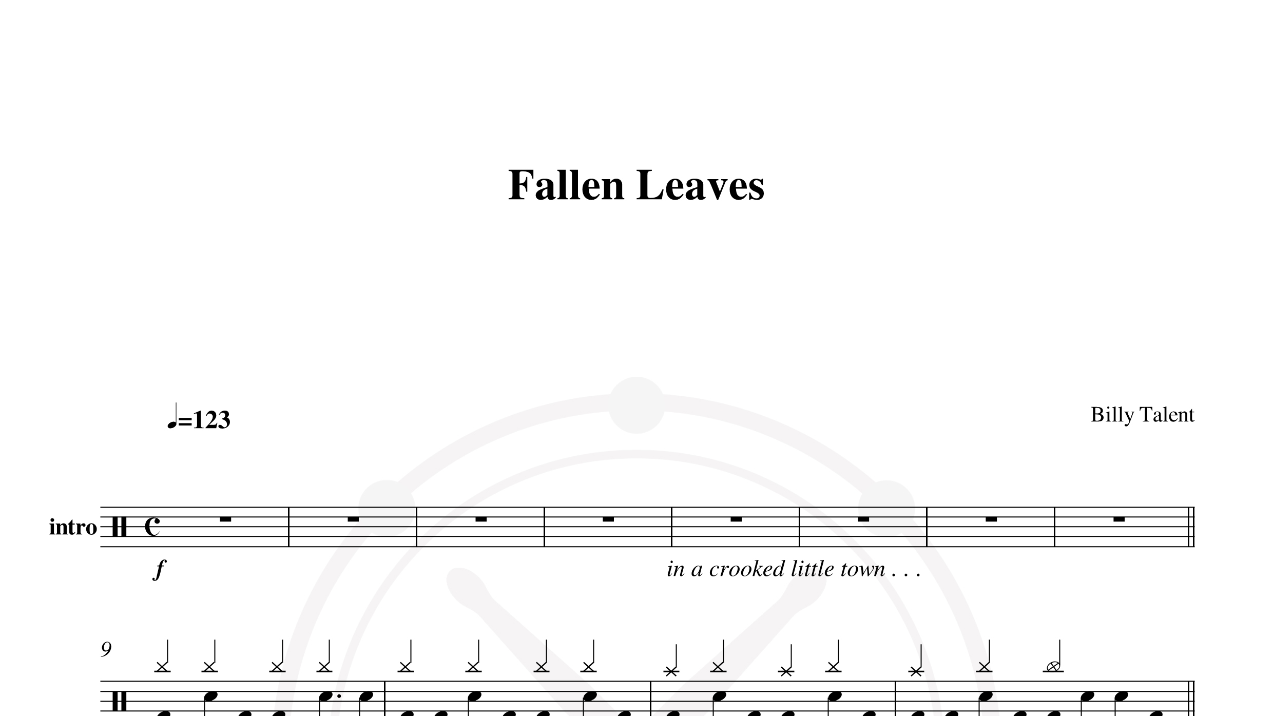 Billy Talent – Fallen leaves鼓谱