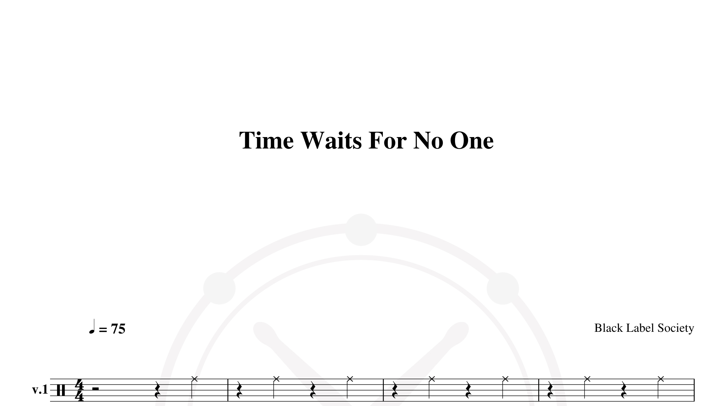 Black Label Society – time waits for no one鼓谱