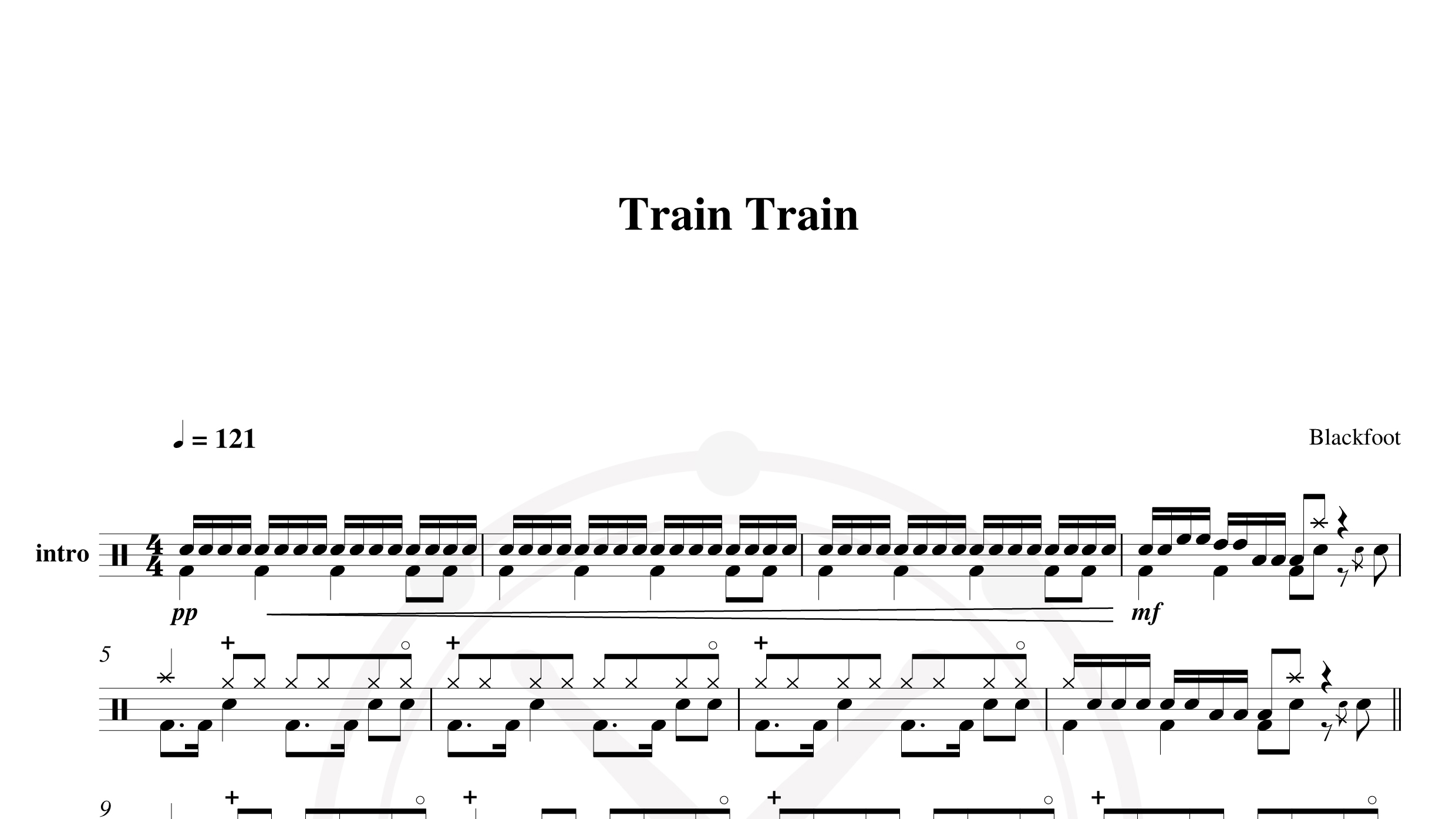 Blackfoot – train train鼓谱