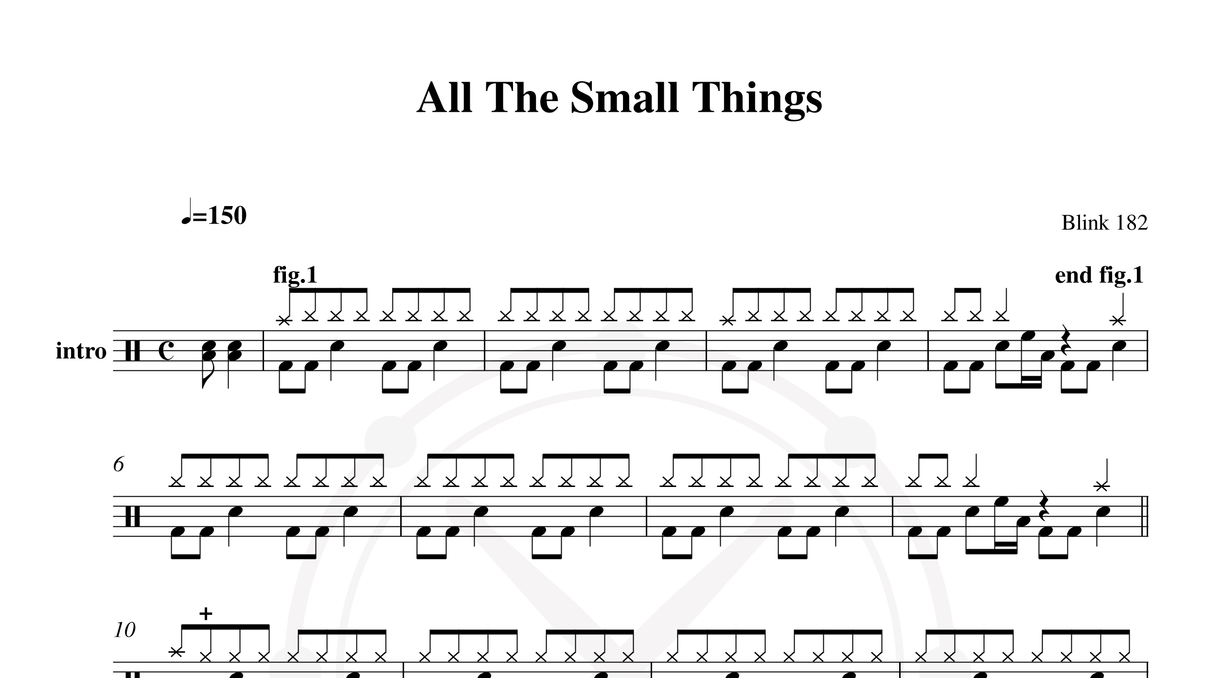 Blink 182 – All The Small Things鼓谱