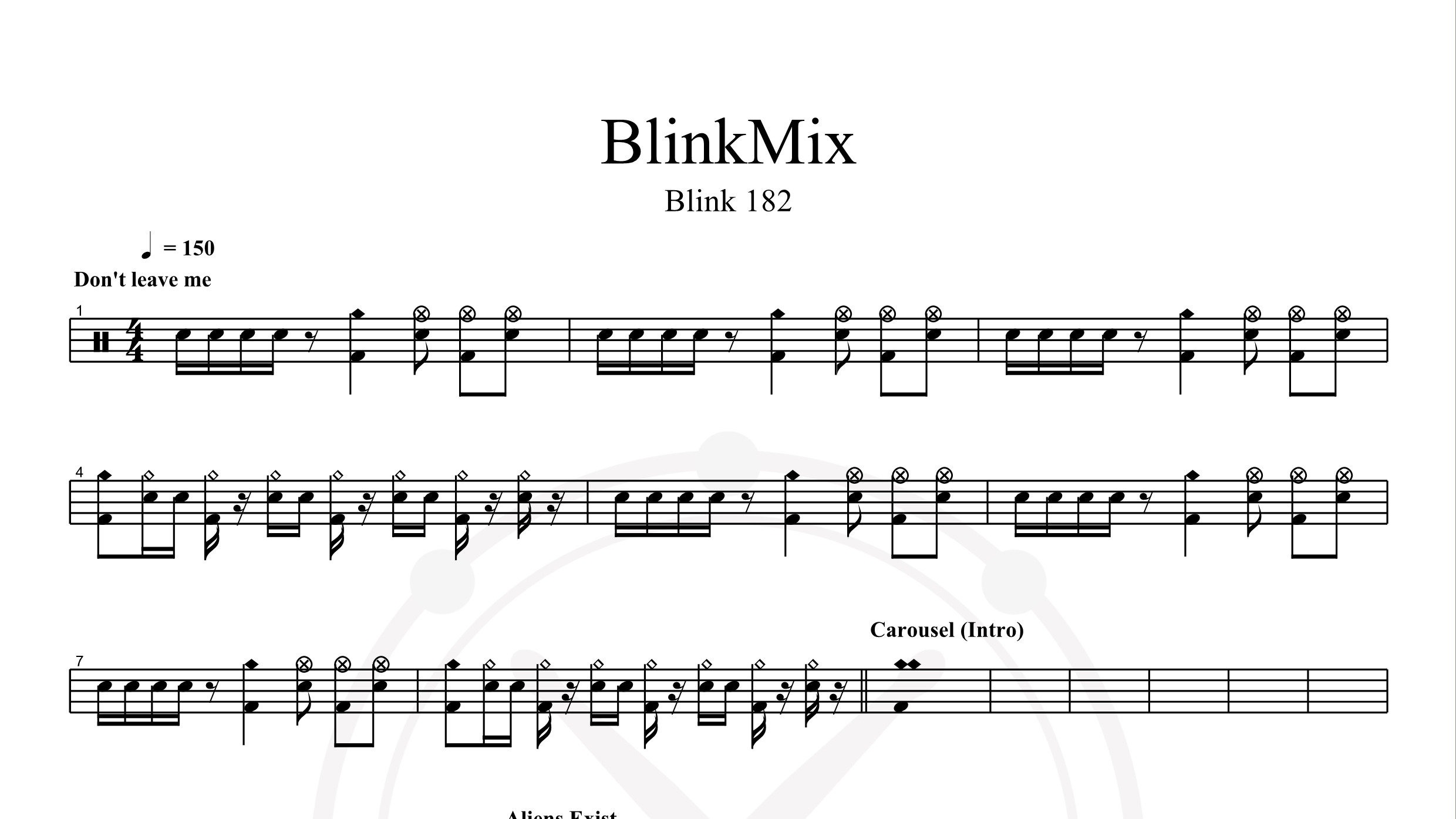 Blink 182 – BlinkMix鼓谱