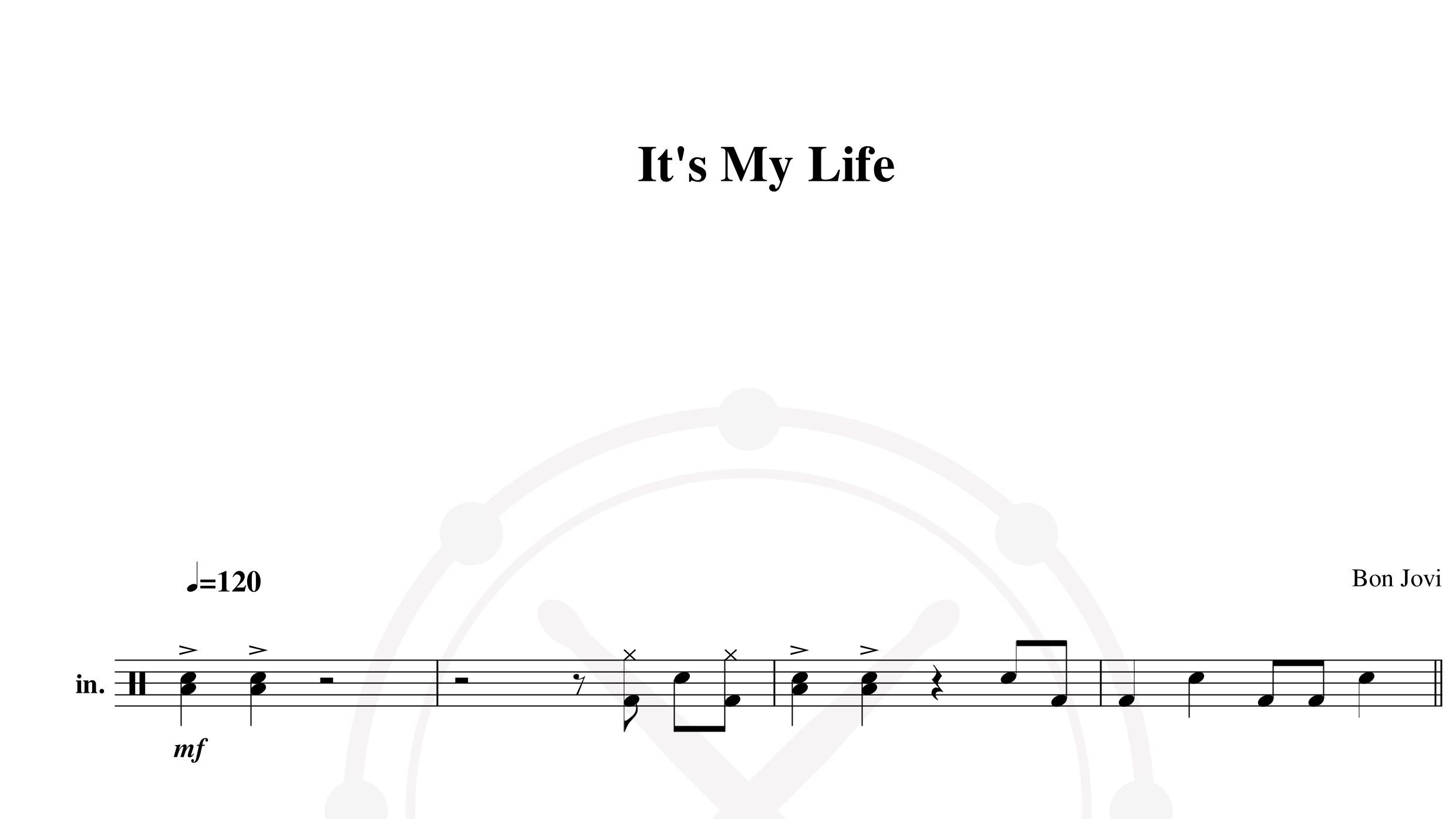 Bon Jovi – Its My Life鼓谱