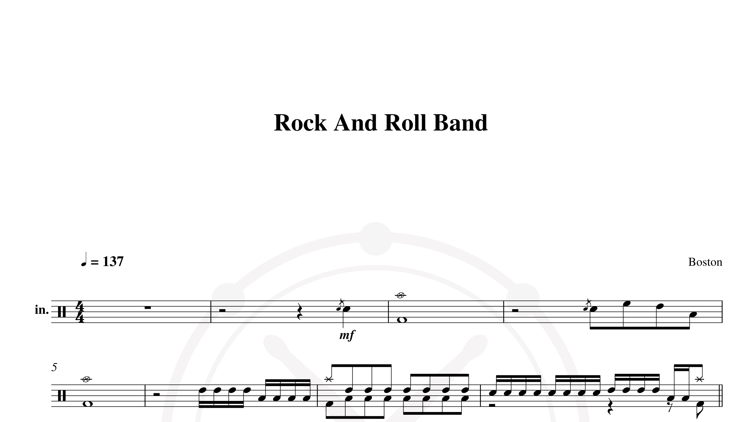 Boston – rock and roll band鼓谱