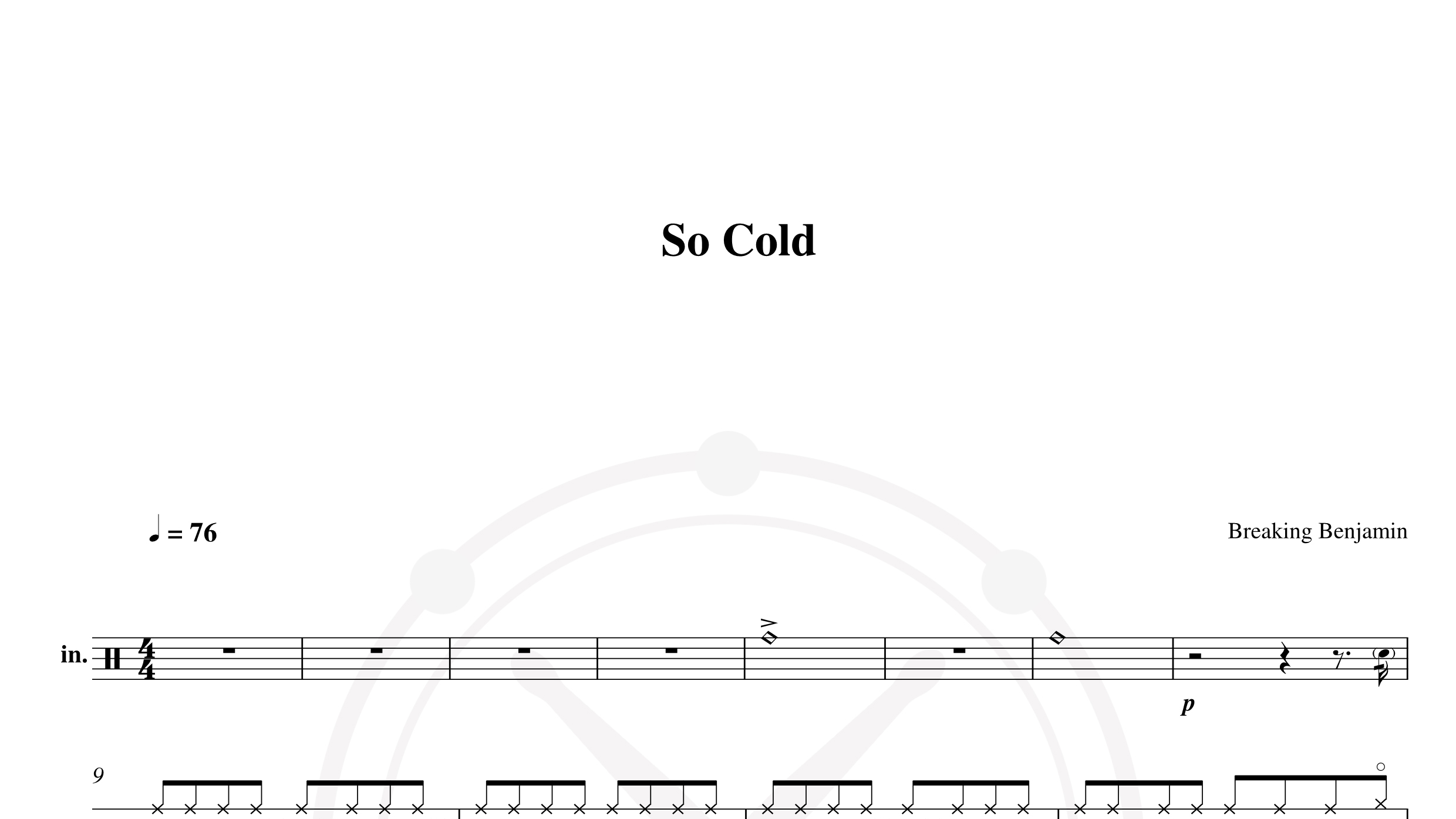 Breaking Benjamin – so cold鼓谱