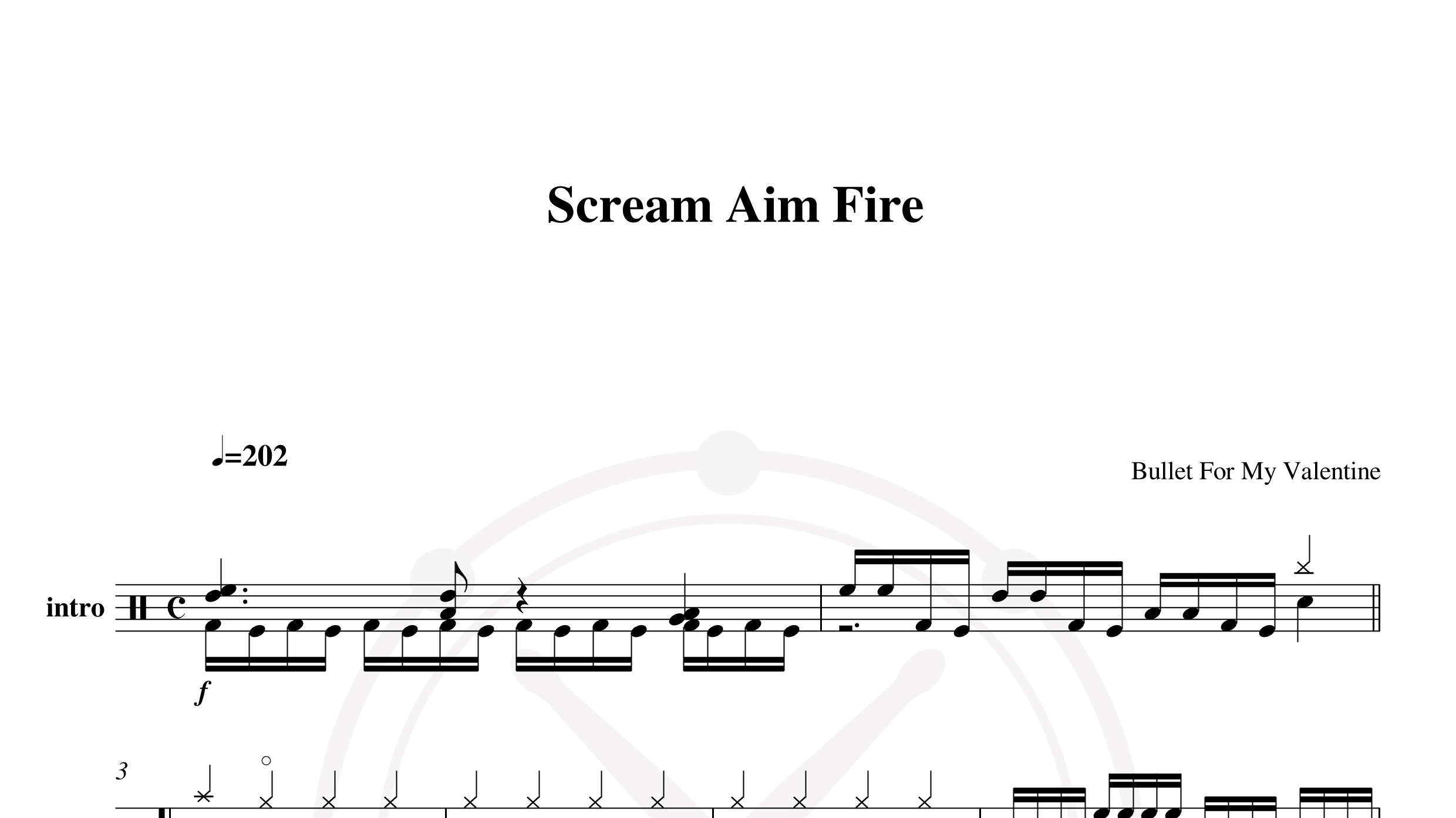 Bullet For My Valentine – scream aim fire鼓谱