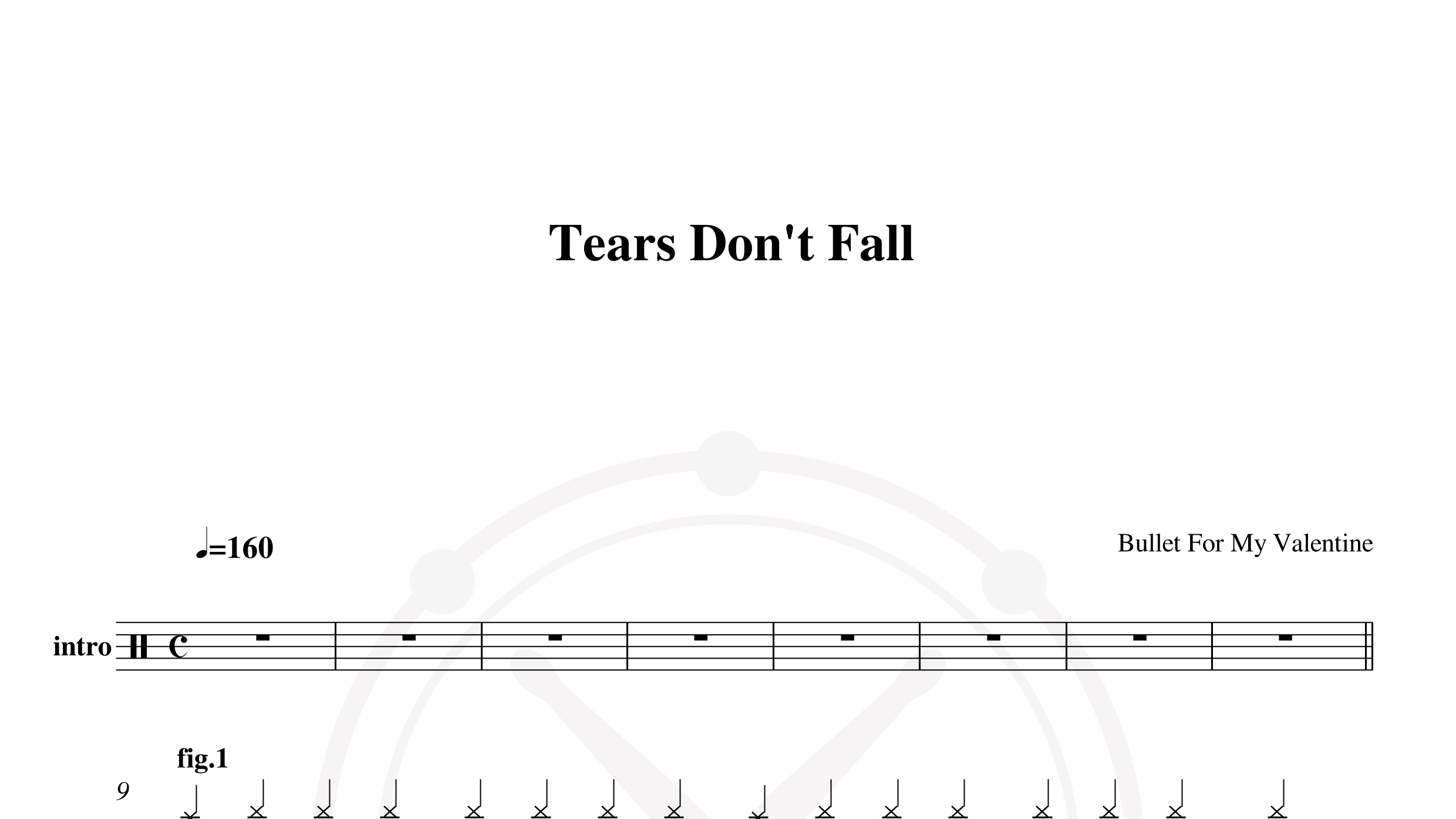 Bullet For My Valentine – tears don‘t fall鼓谱