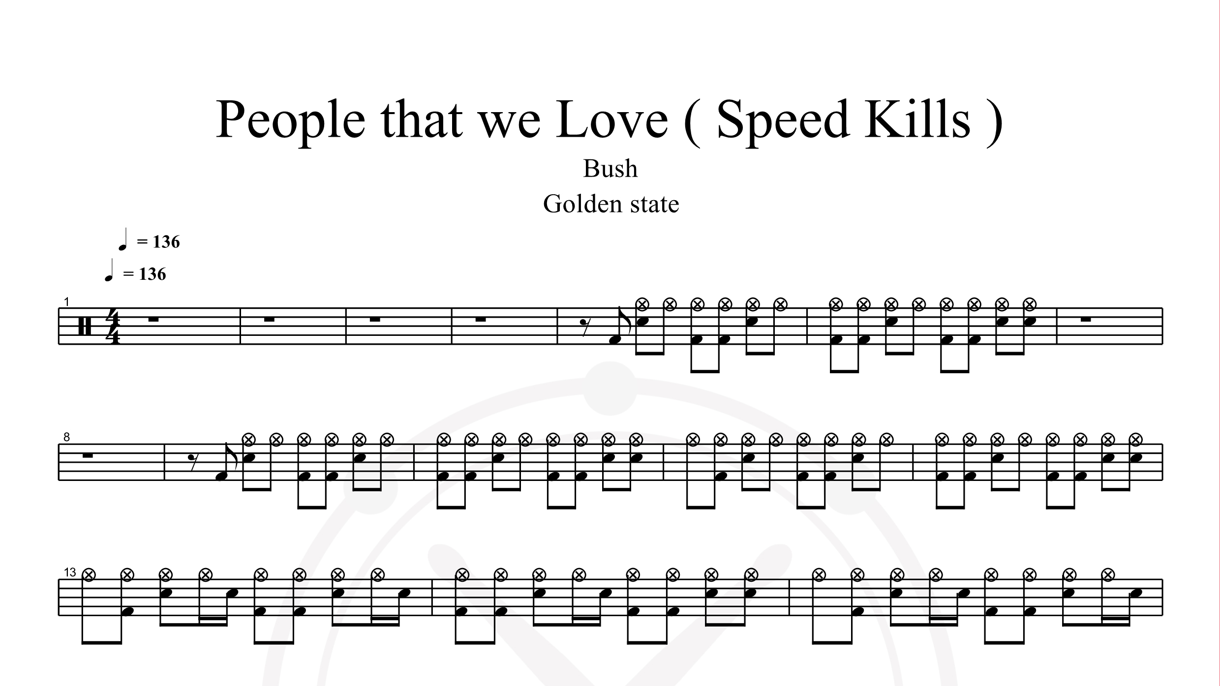 Bush – People That We Love鼓谱