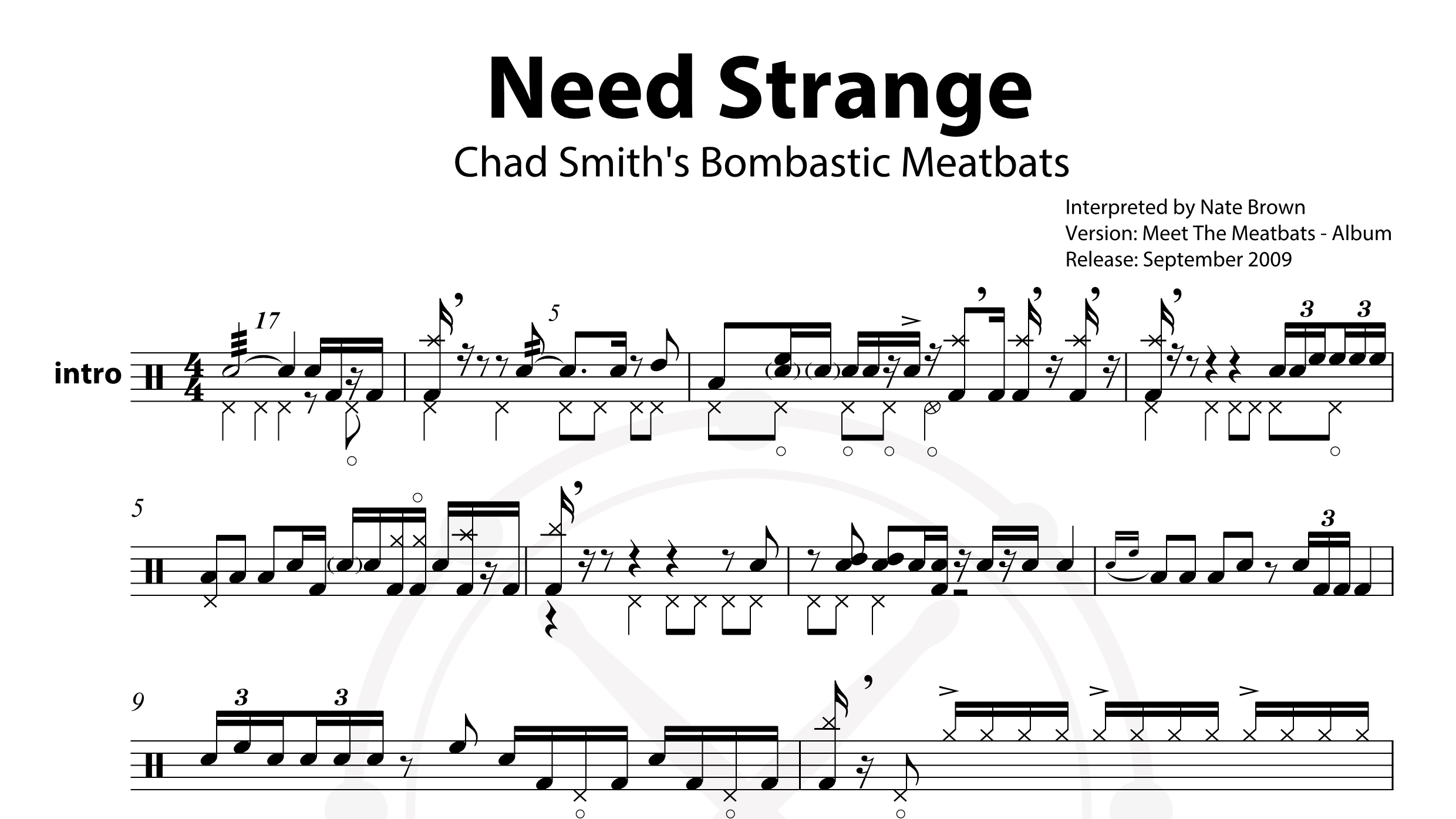 Chad Smiths Bombastic Meatbats – Need Strange鼓谱