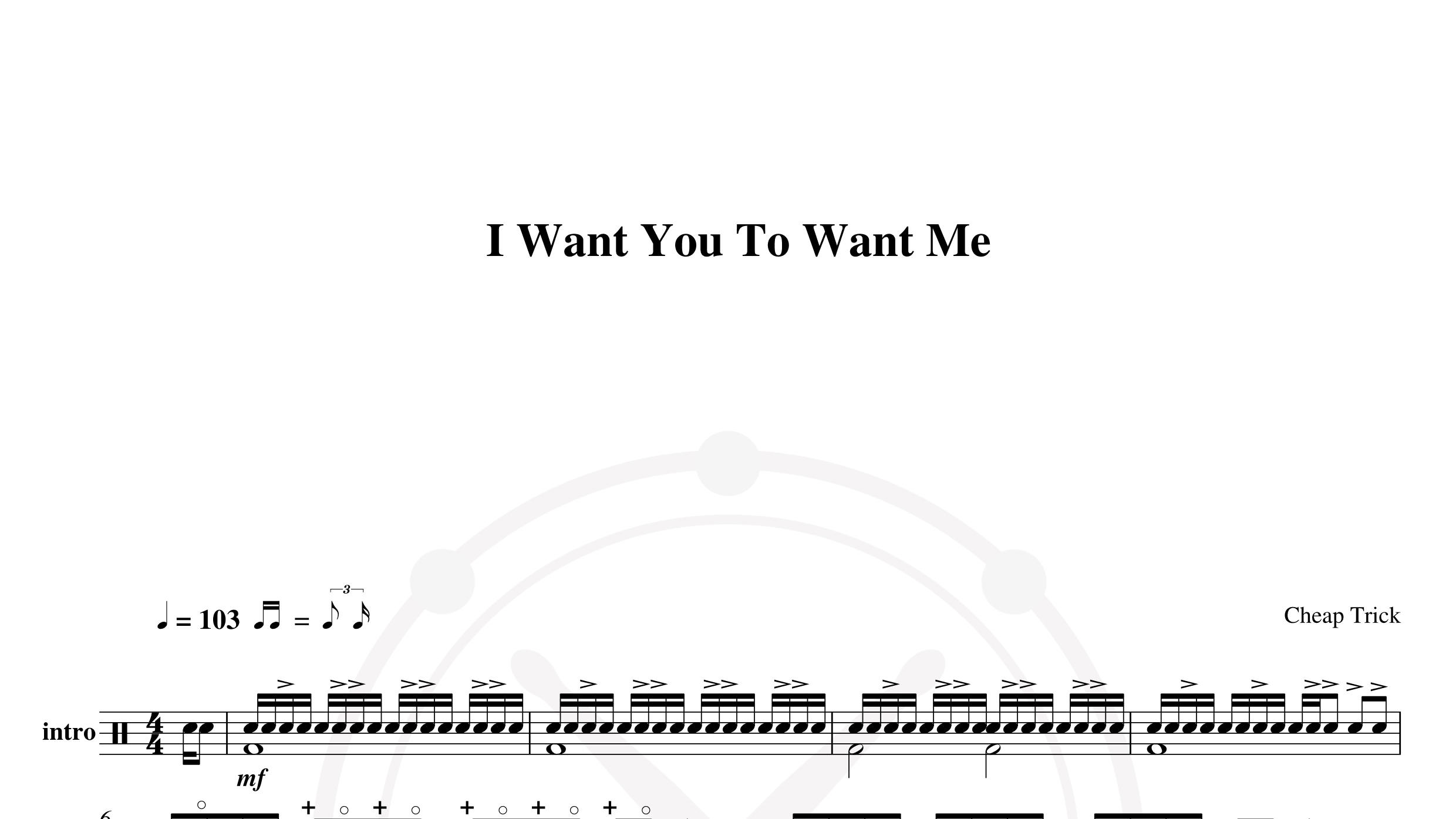 Cheap Trick – I want you to want me鼓谱