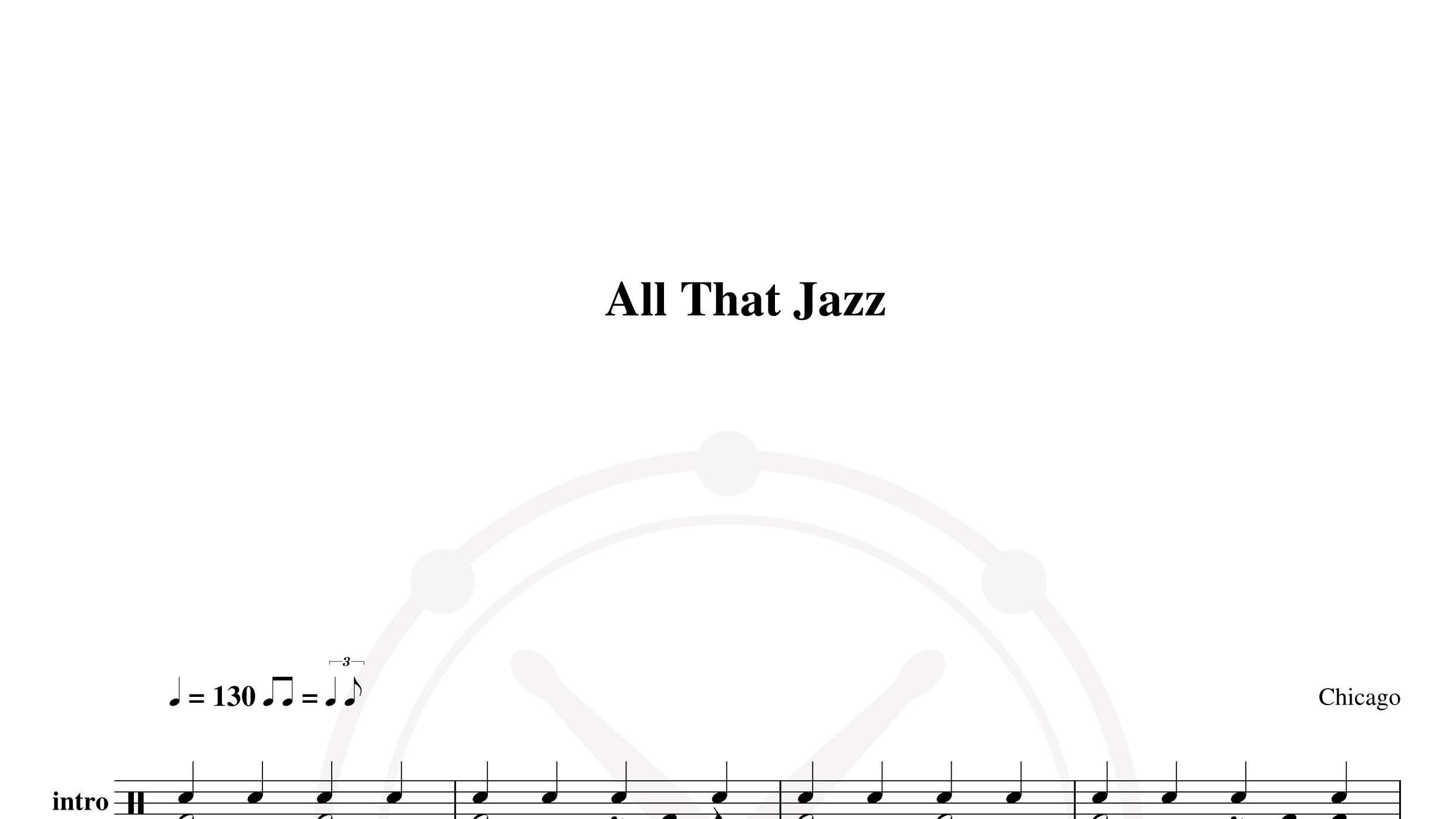 Chicago – All that jazz鼓谱