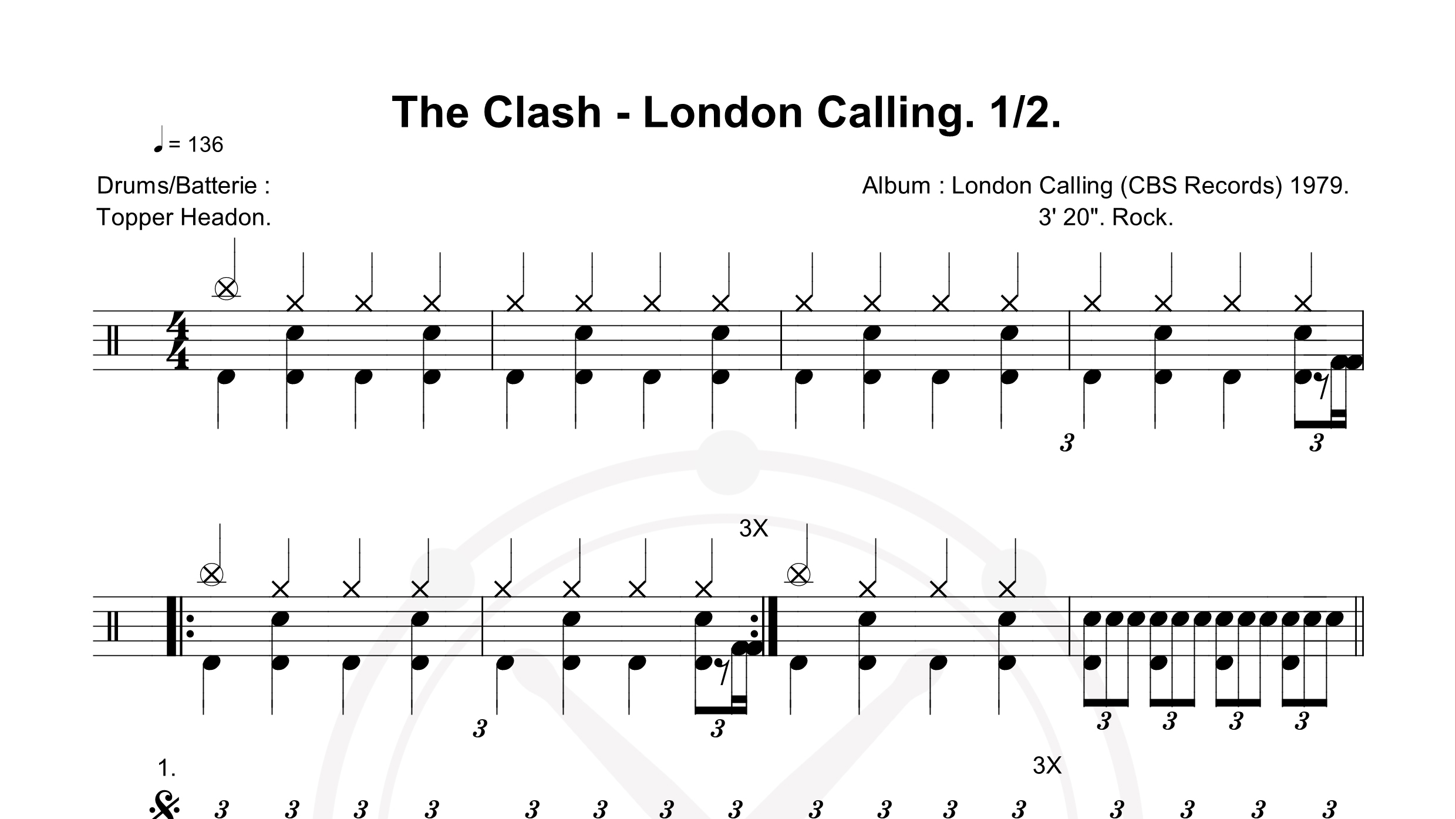 Clash – London Calling鼓谱