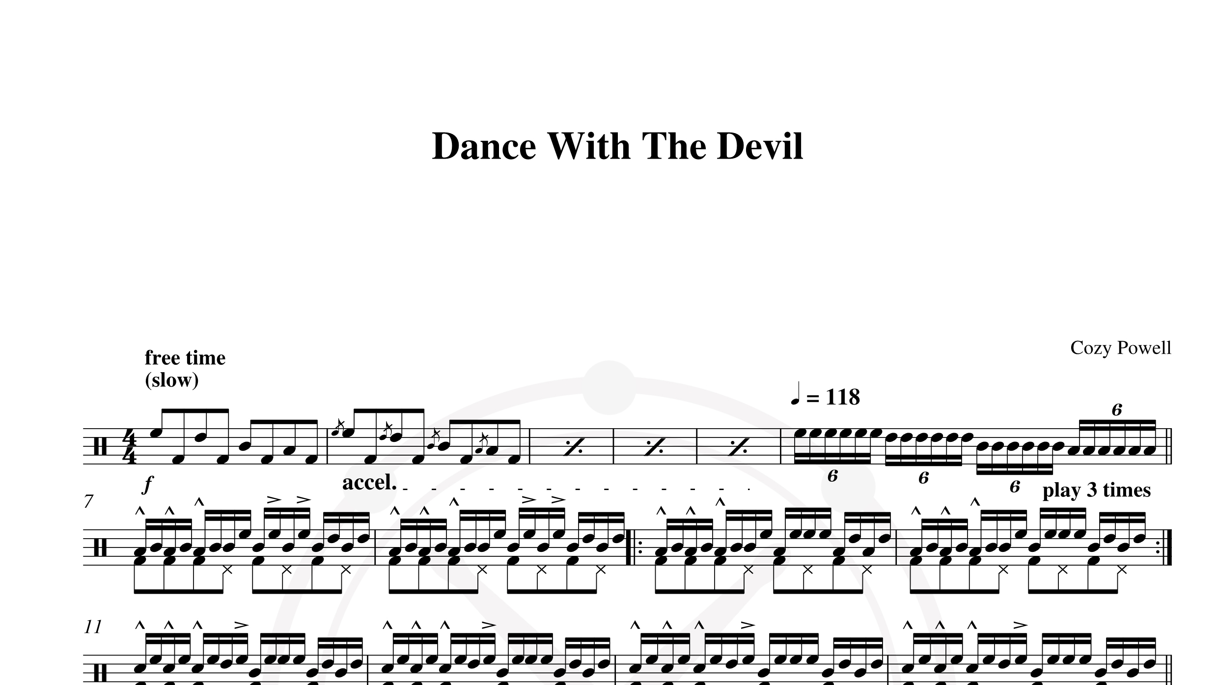 Cozy Powell – Dance with the devil鼓谱