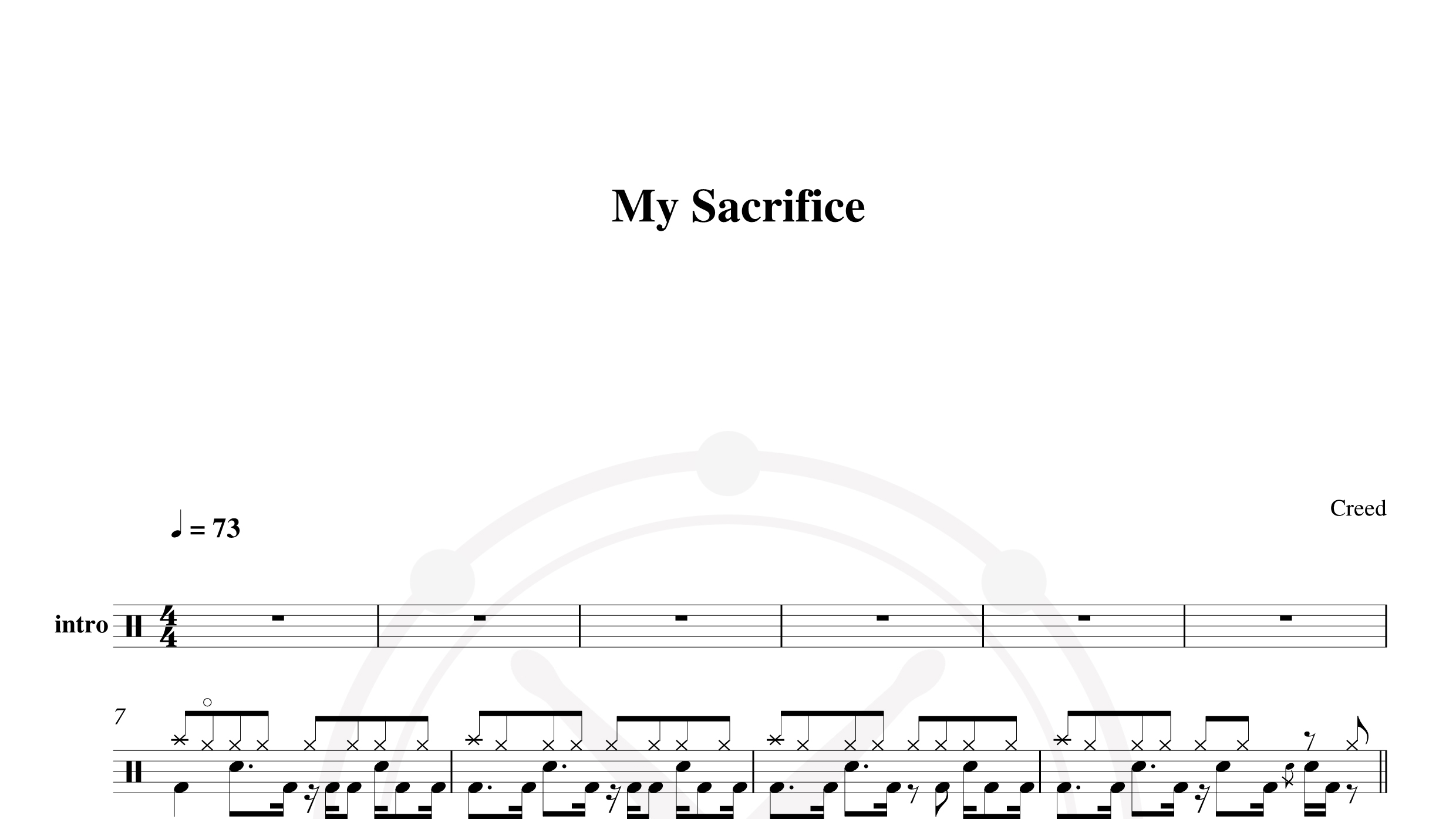 Creed – my sacrifice鼓谱