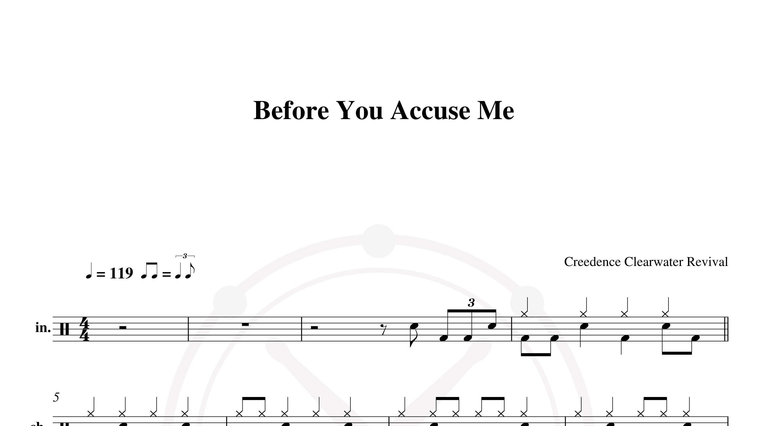 Creedence Clearwater Revival – Before You Accuse Me鼓谱