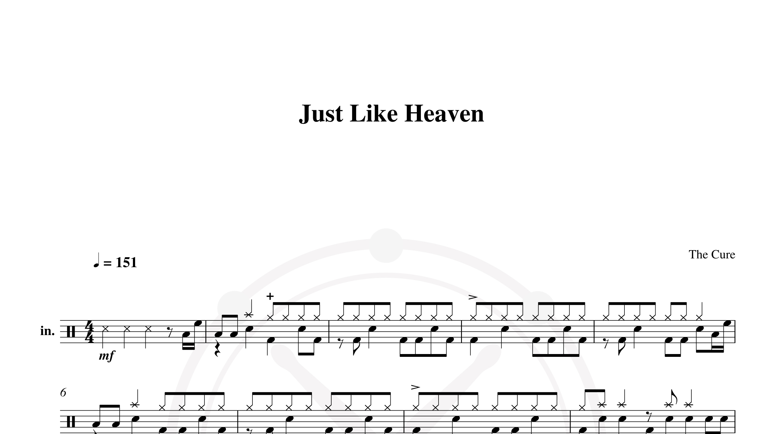 Cure – Just like heaven鼓谱