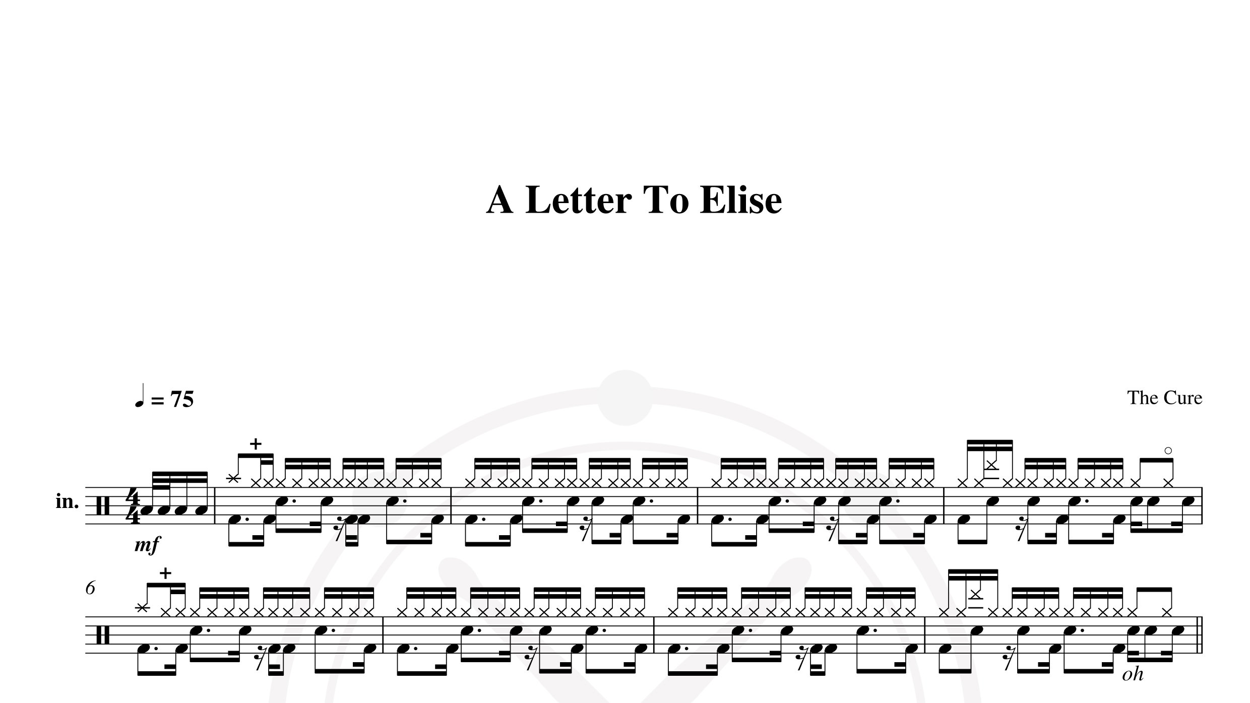 Cure – a letter to elise鼓谱