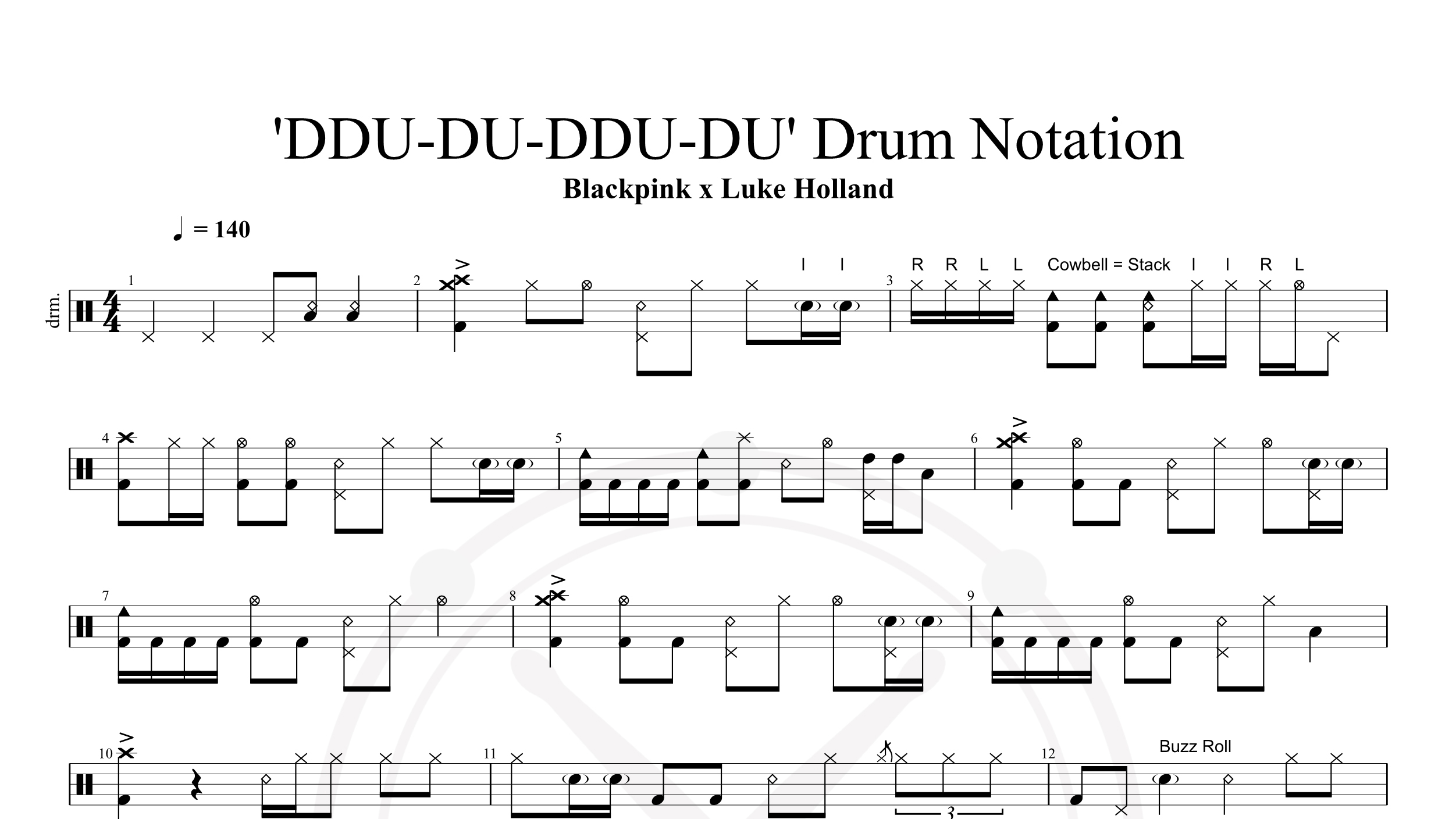 LUKE HOLLAND ‘DDU-DU-DDU-DU’ 鼓谱