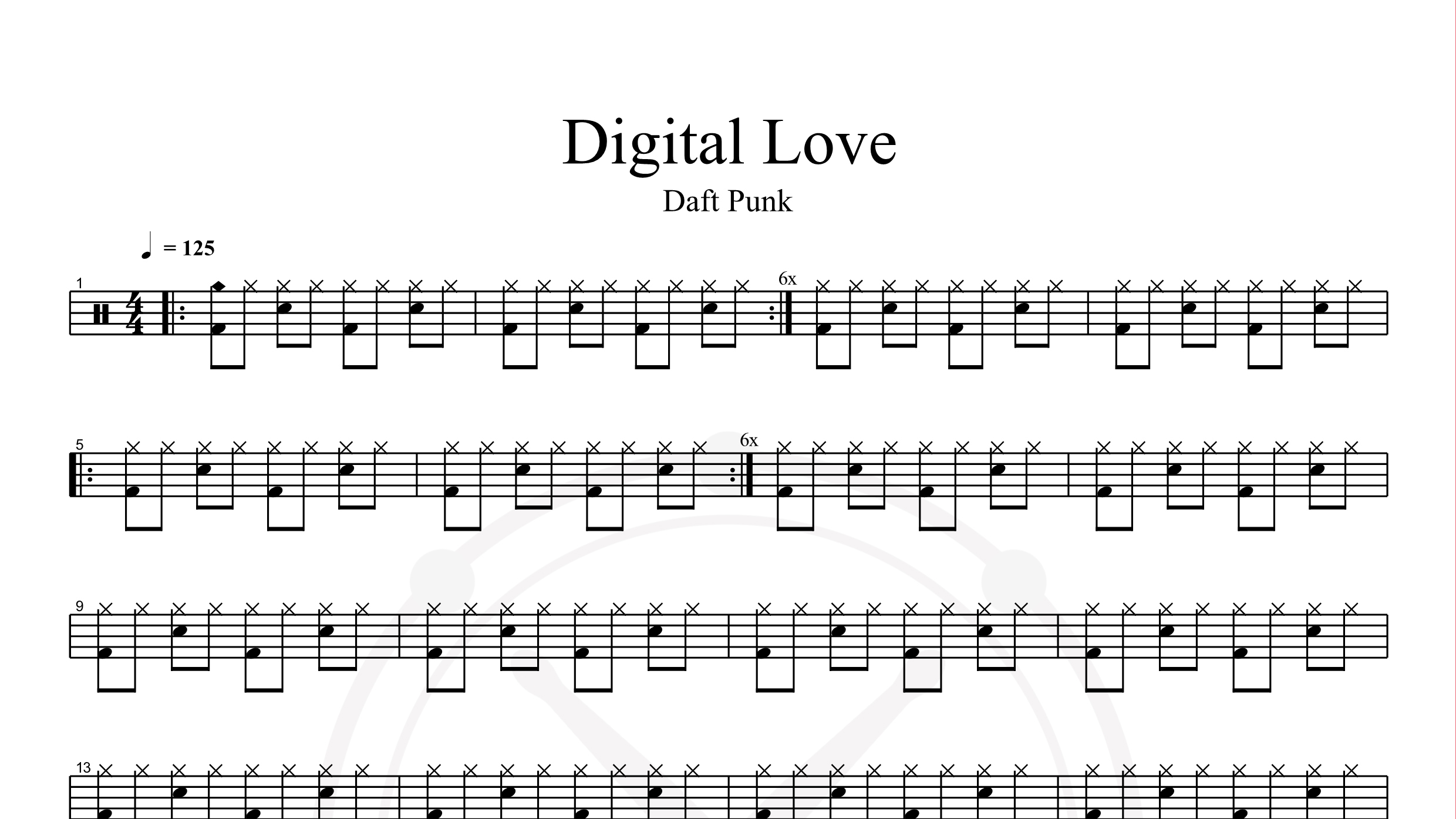 Daft Punk – Digital Love鼓谱