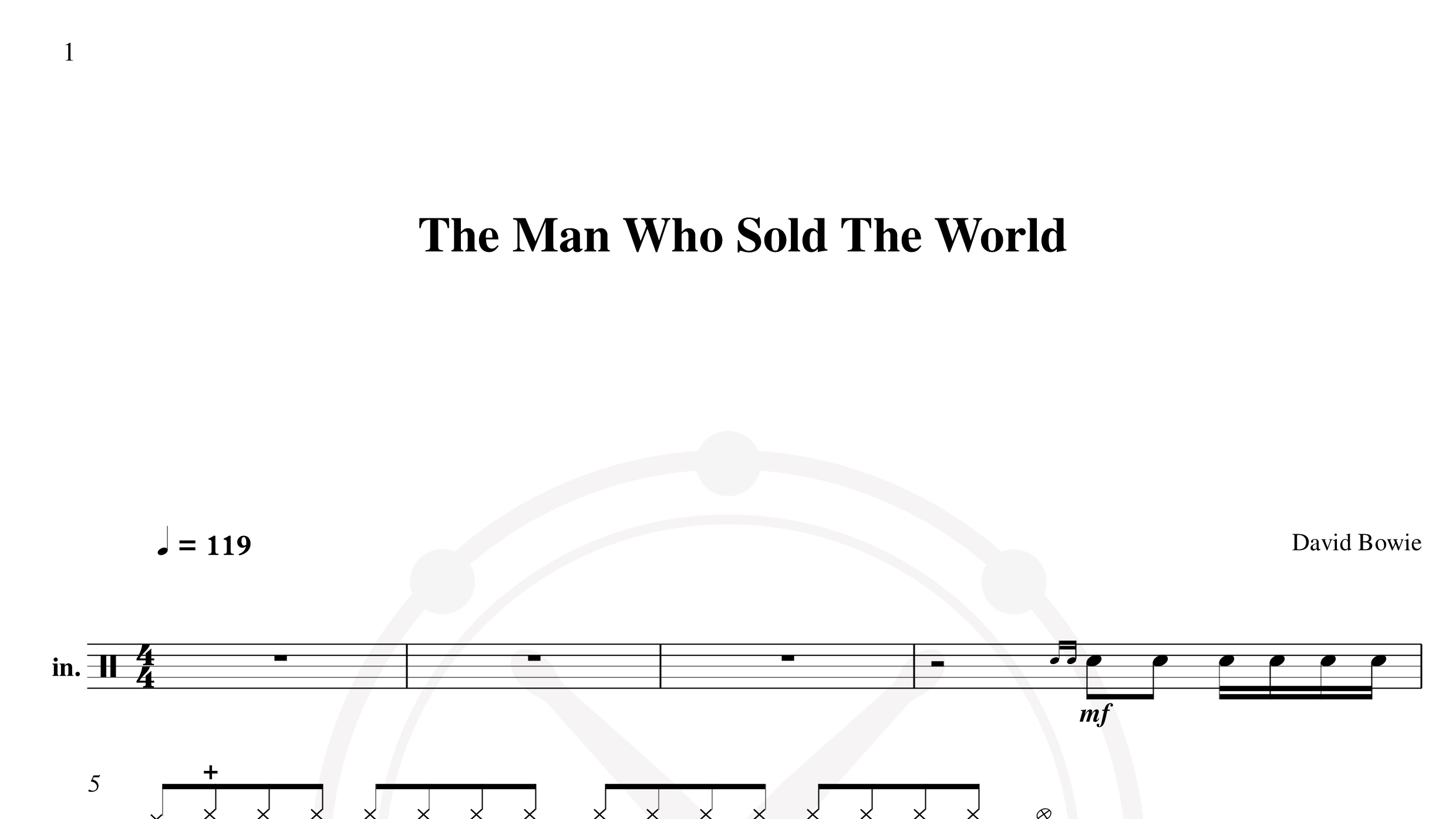 David Bowie – The Man Who Sold The World鼓谱