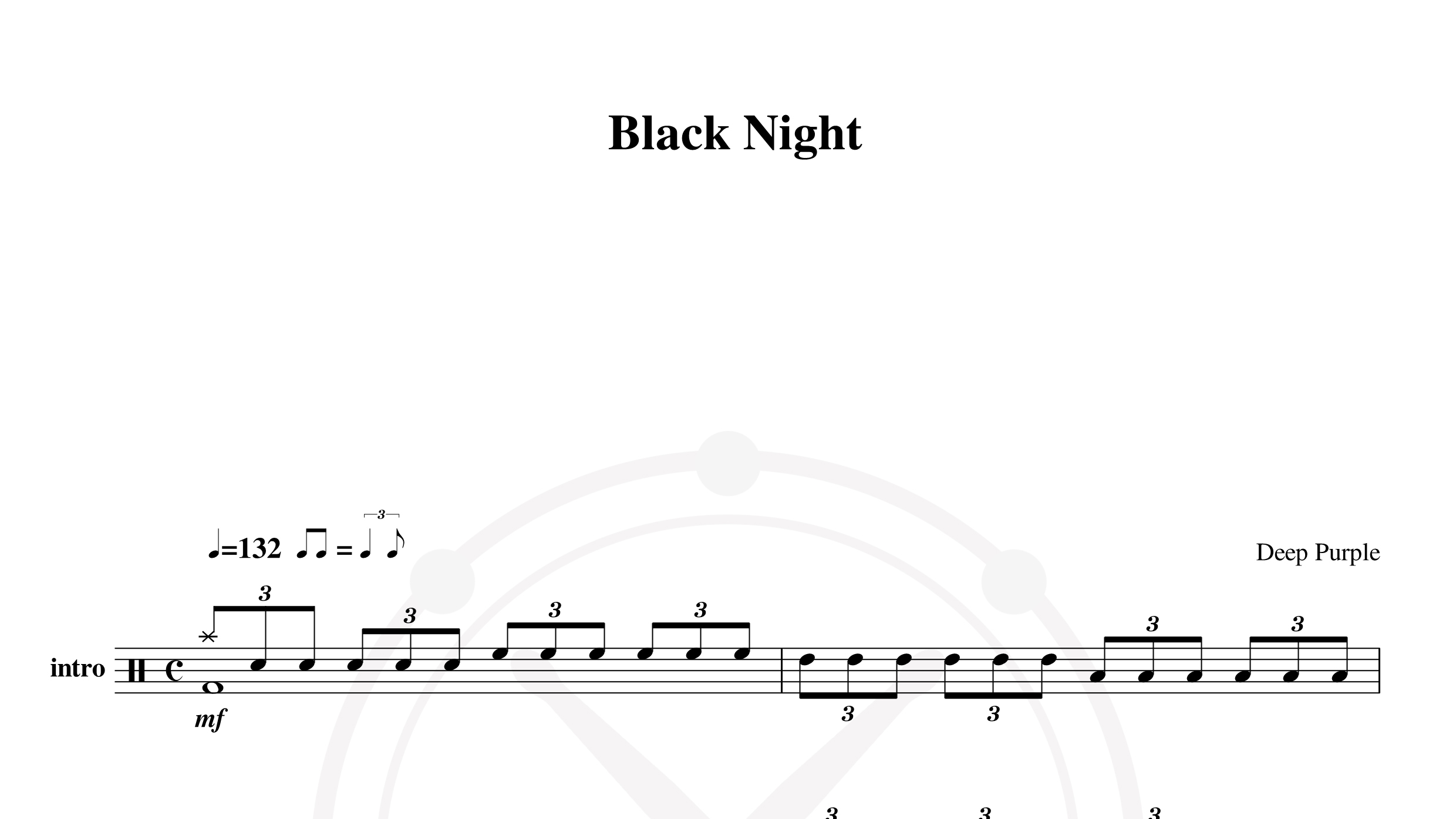 Deep Purple – Black Night鼓谱