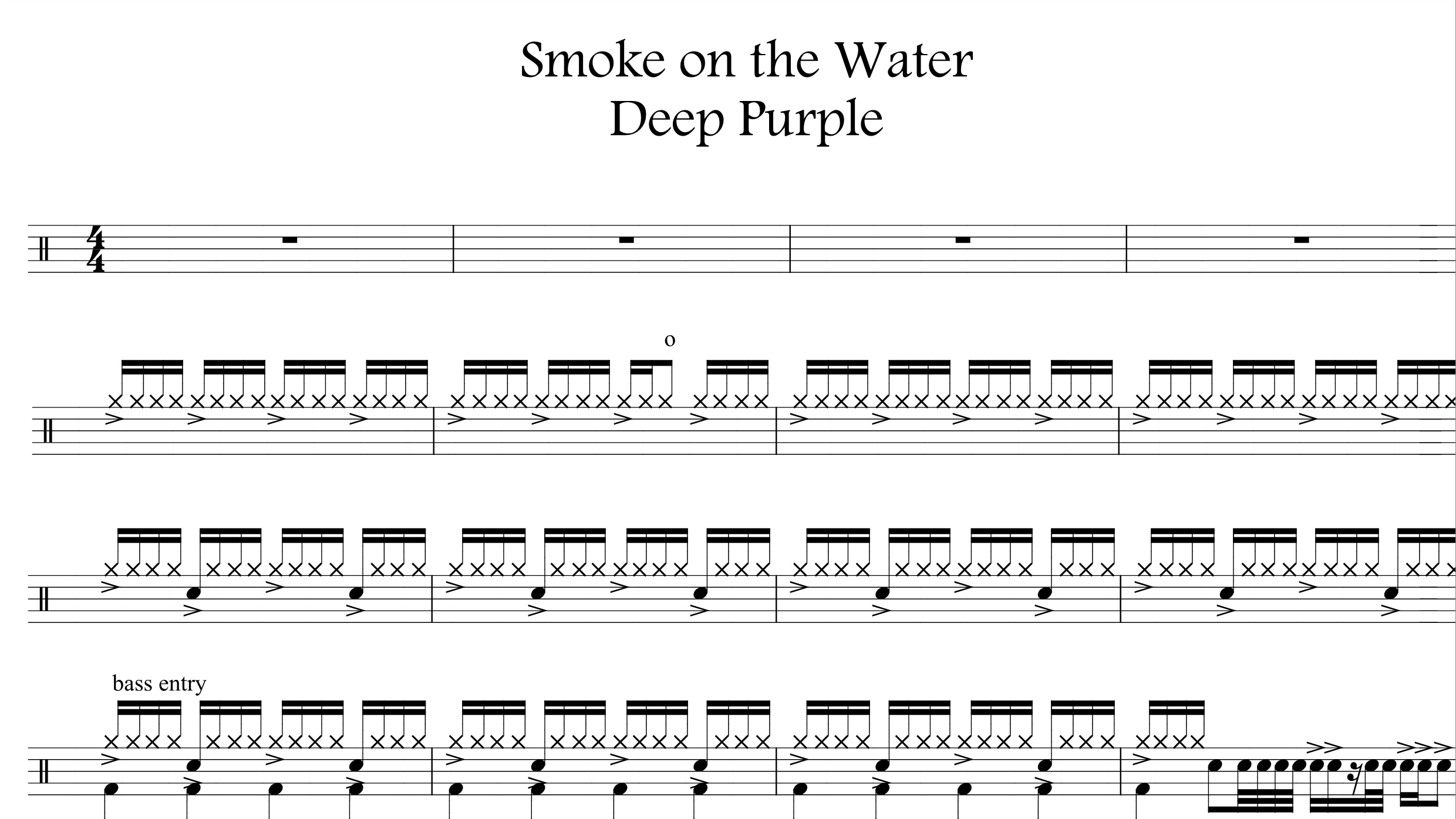 Deep Purple – Smoke On The Water鼓谱