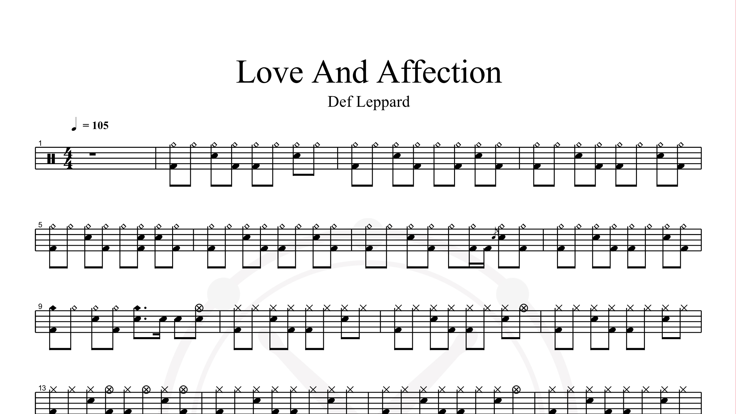 Def Leppard – Love And Affection鼓谱