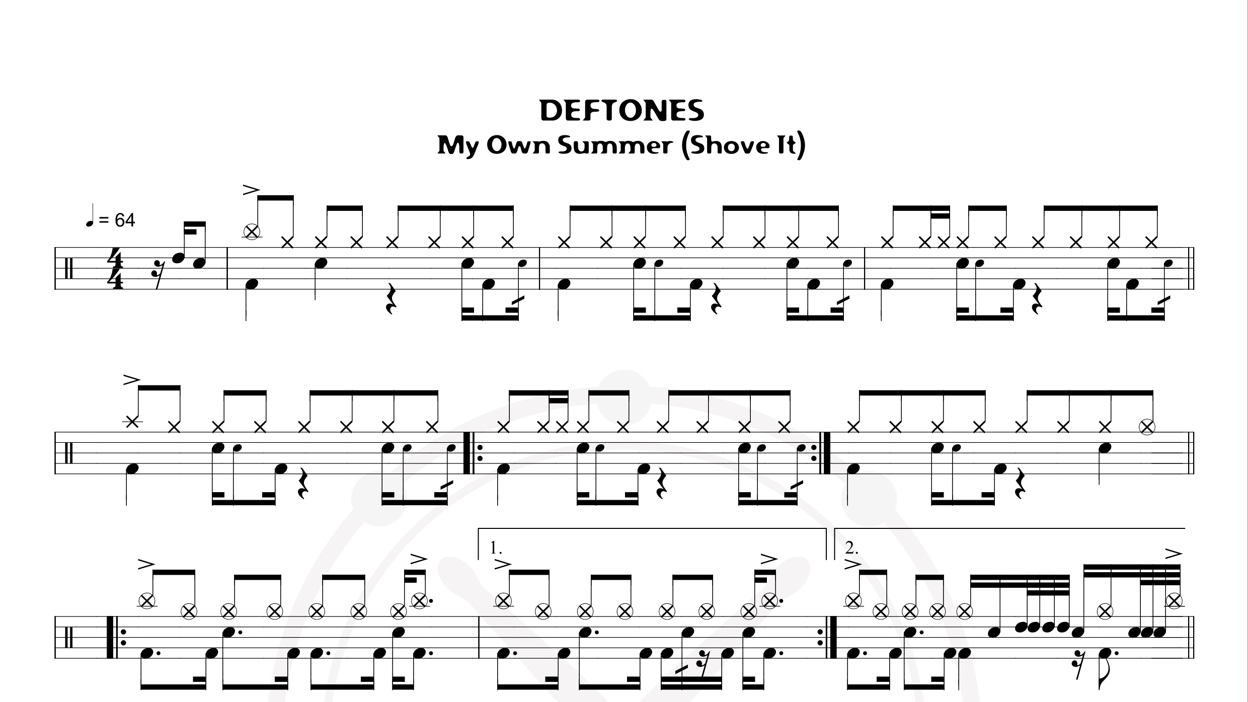 Deftones – My Own Summer鼓谱