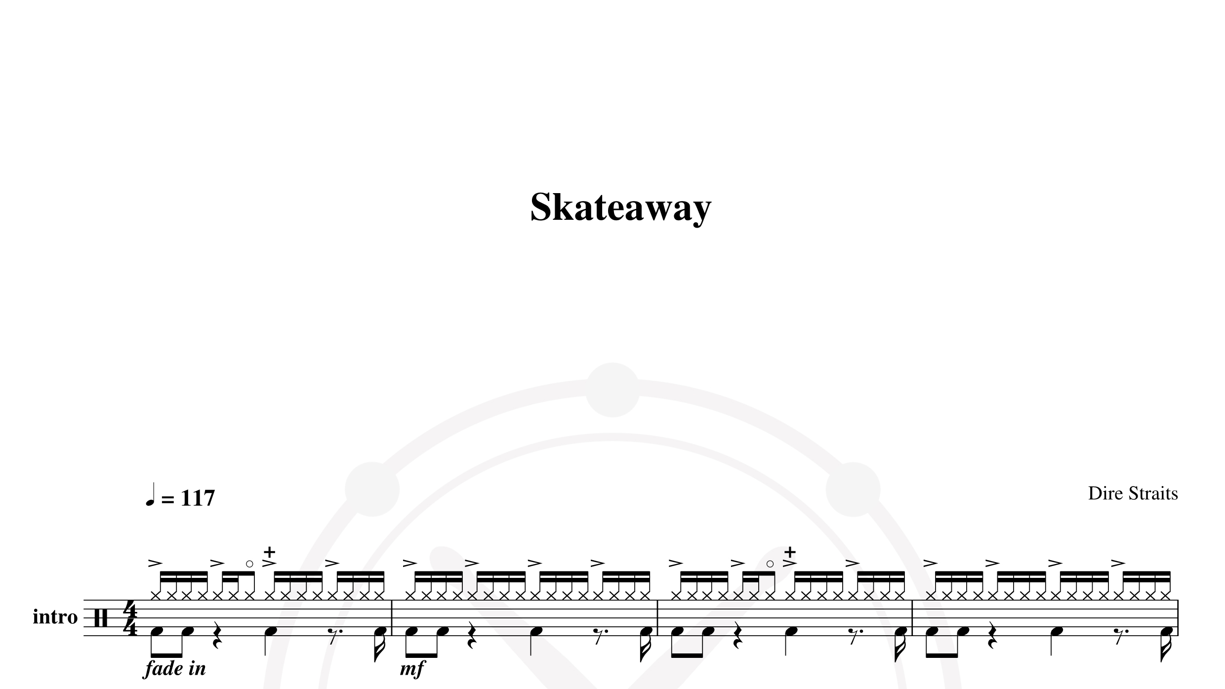 Dire Straits – skate away鼓谱