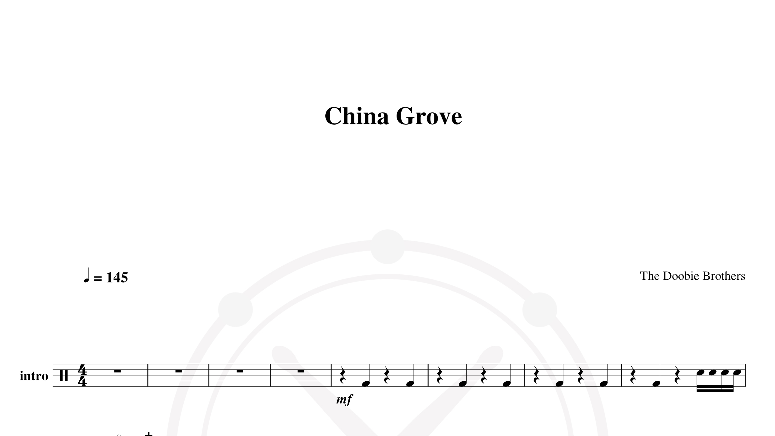 Doobie Brothers – China grove鼓谱