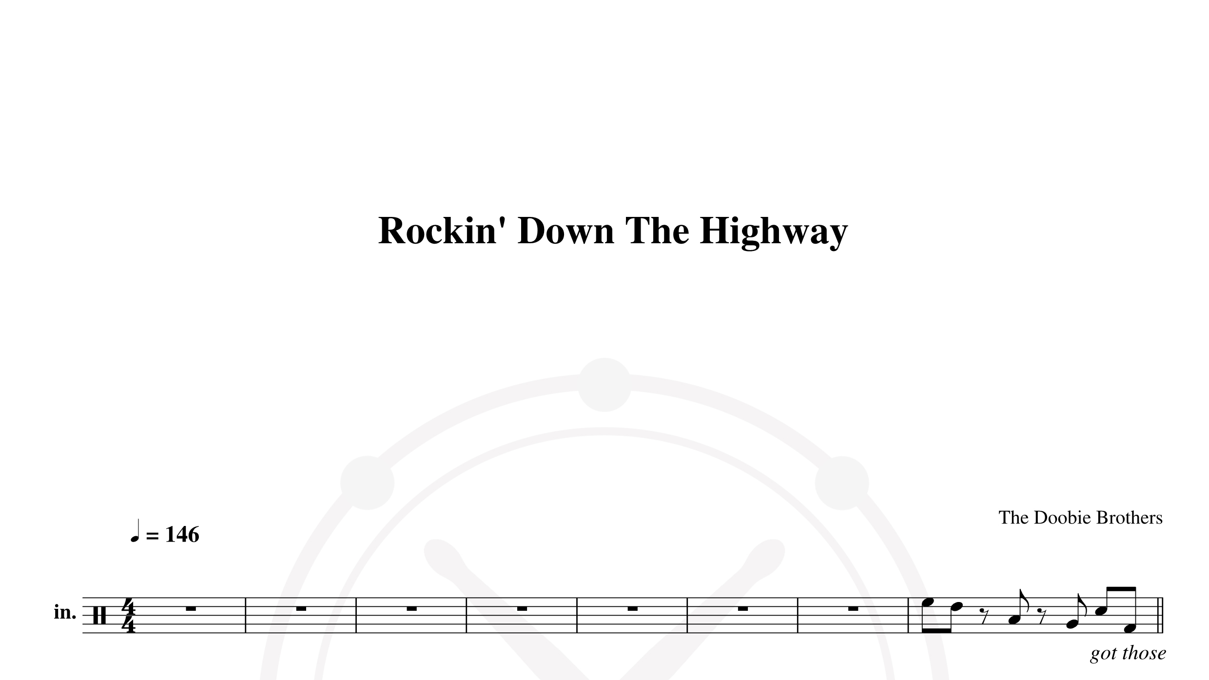 Doobie Brothers – rockin down the highway鼓谱